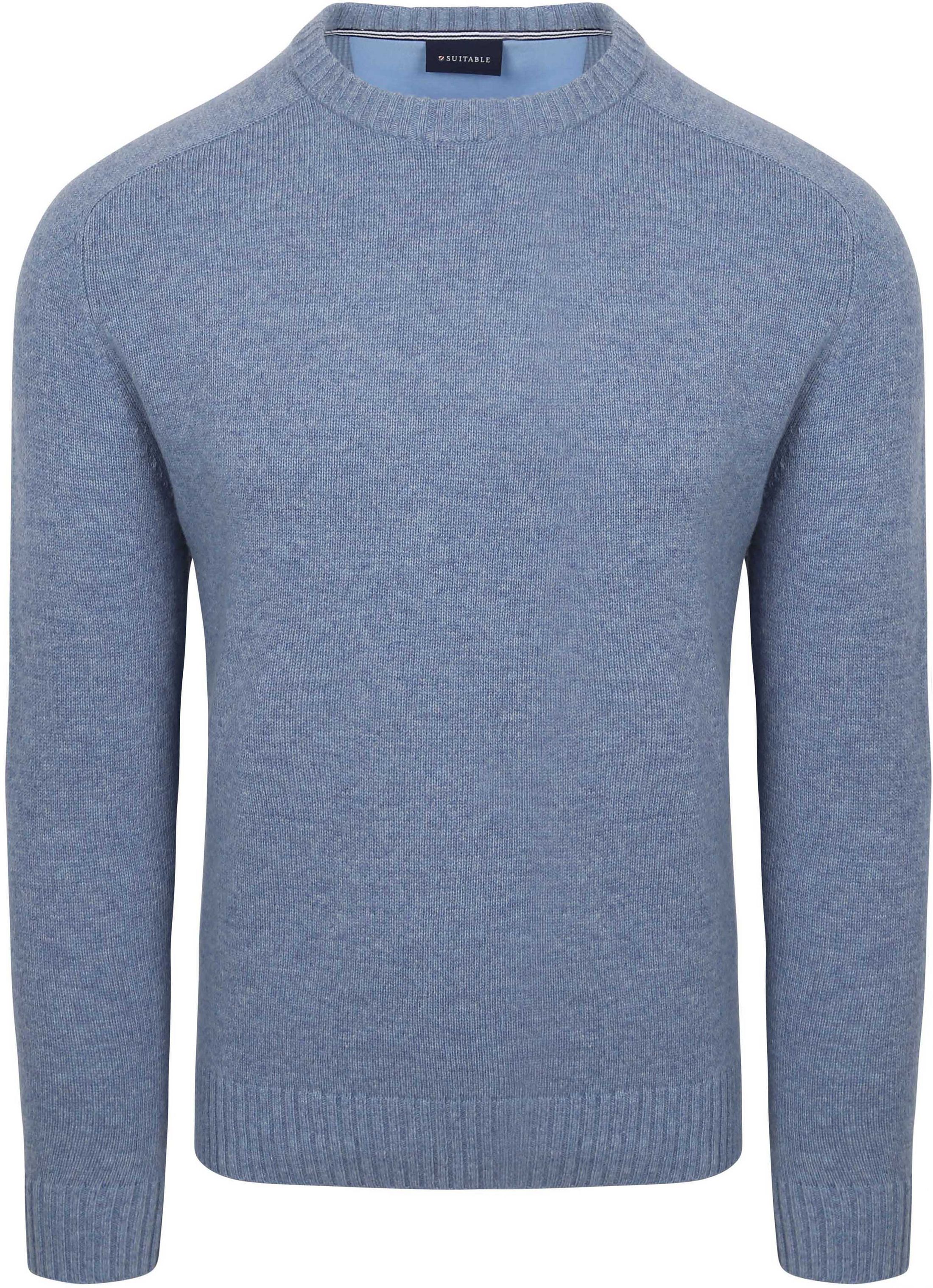 Suitable Lamswol Trui Ronde Hals Lichtblauw PU-LMBS-O-24 Mid Blue kopen | Suitable