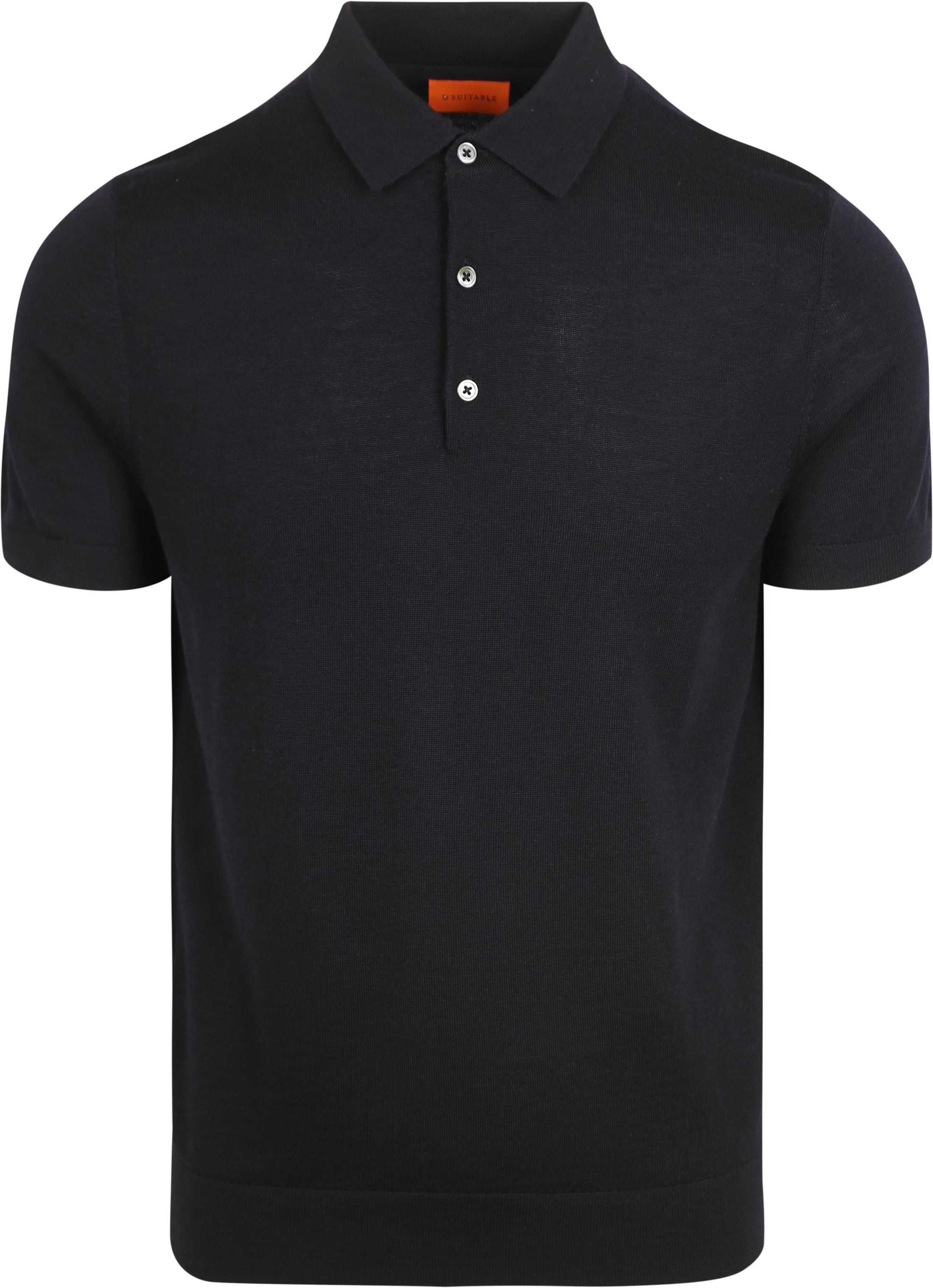Suitable Polo Shirt Merino Wool Navy PO-BU-MRI-25 Navy 51047 order online | Suitable