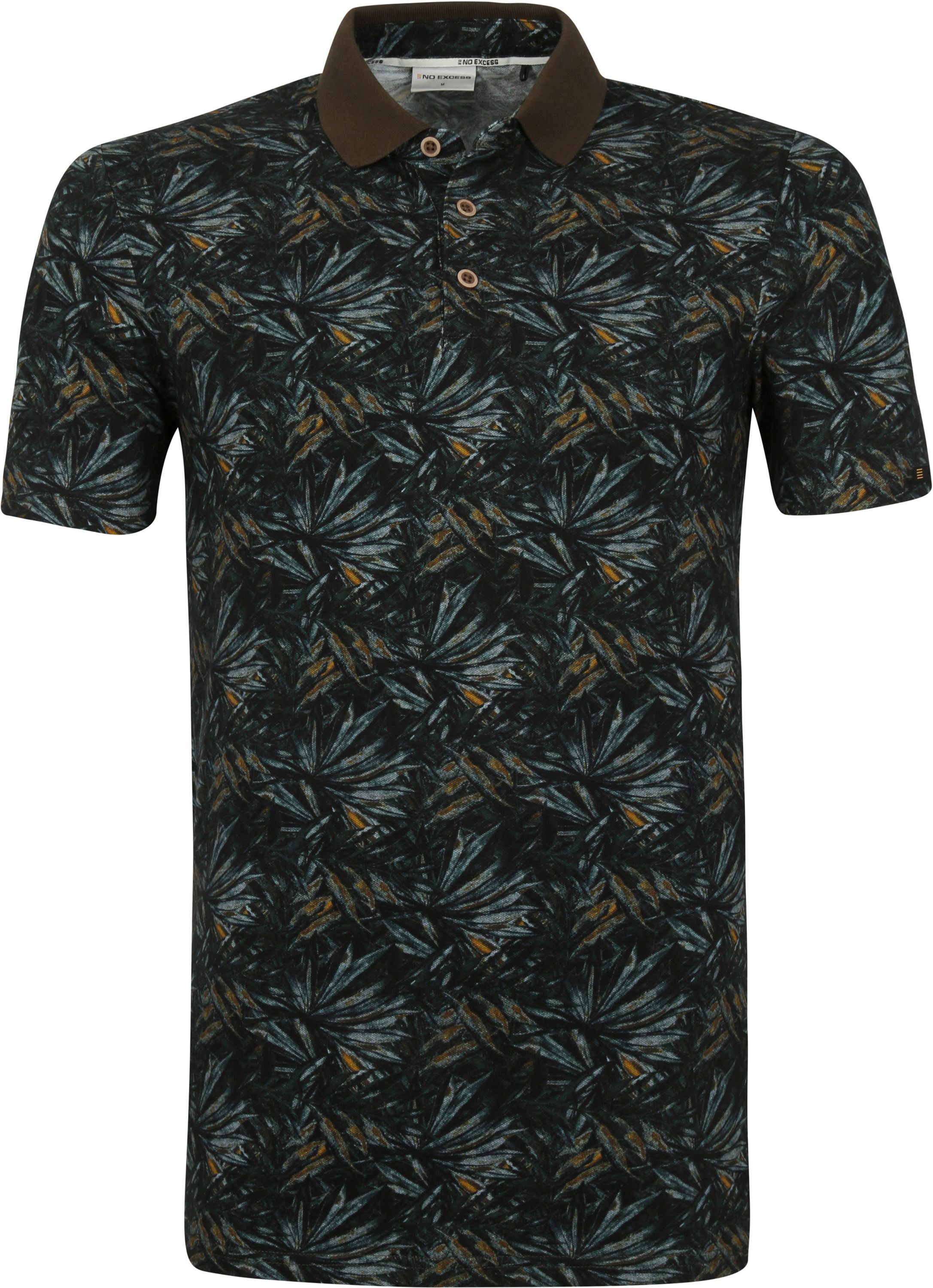 No Excess Polo Shirt Pique Printed Dark Green 15370314 order online | Suitable