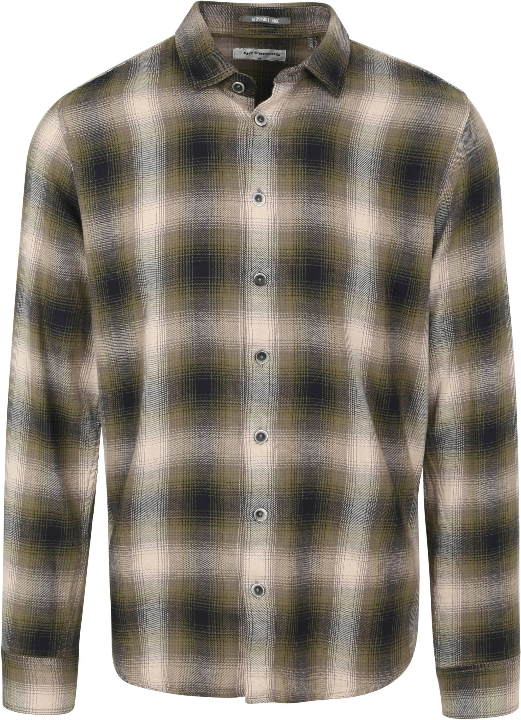 No-Excess Shirt Checkered Dark Green Green size 3XL