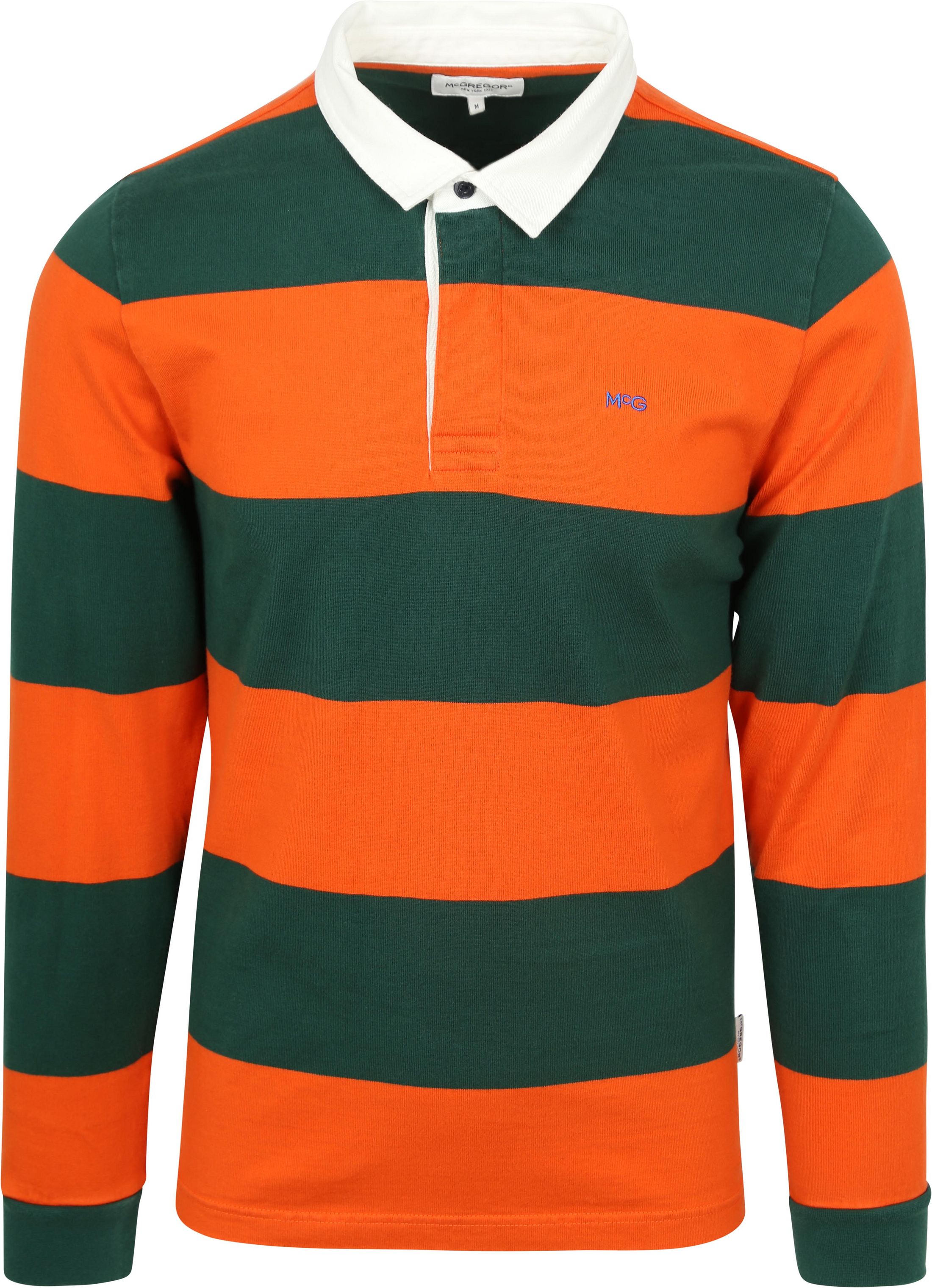 McGregor Rugbyshirt Stripe Orange Green MM242.8004.03-7003 order online | Suitable