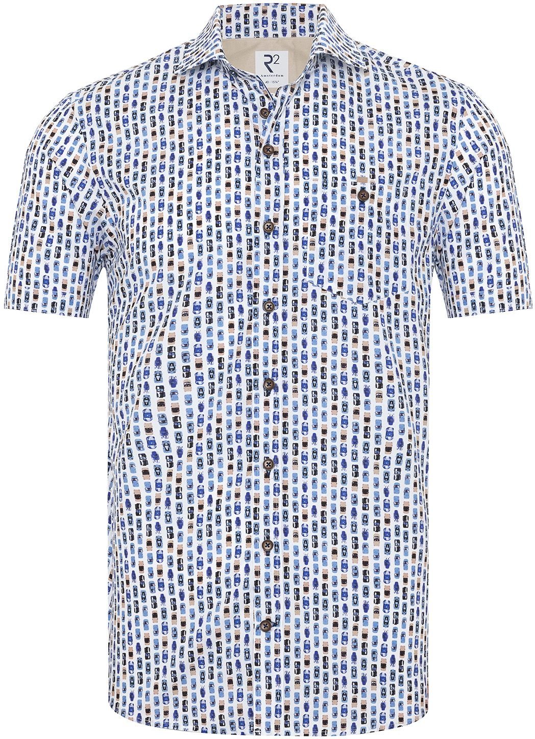 R2 Shirt Short Sleeves Print Car Blue 125.WSPSS.035-014 order online | Suitable