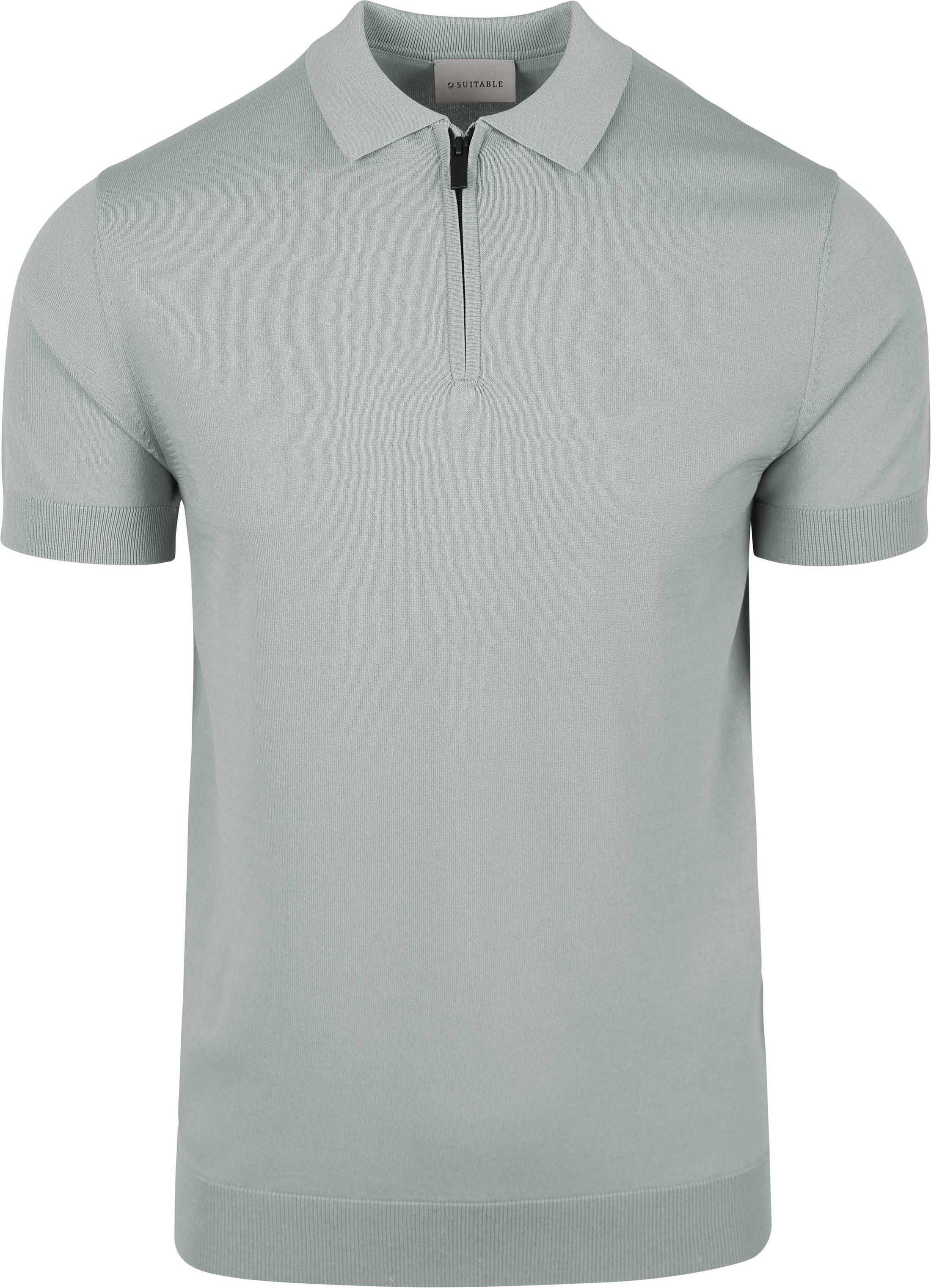 Suitable Knitted Half Zip Polo Shirt Dusty Grey SPE25108DA31ST-939 order online | Suitable