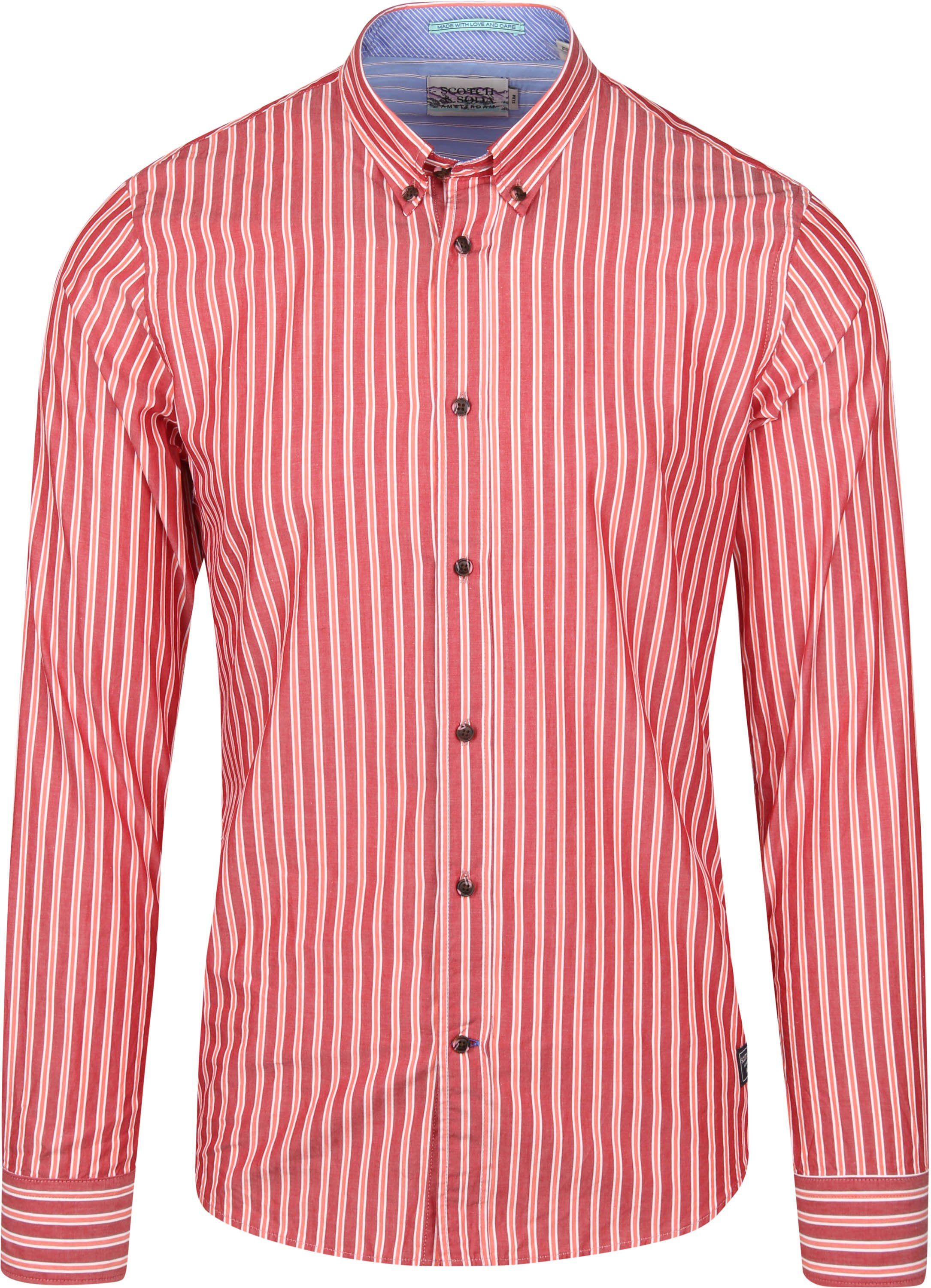 Scotch and Soda Chemise Rayé Rouge taille L