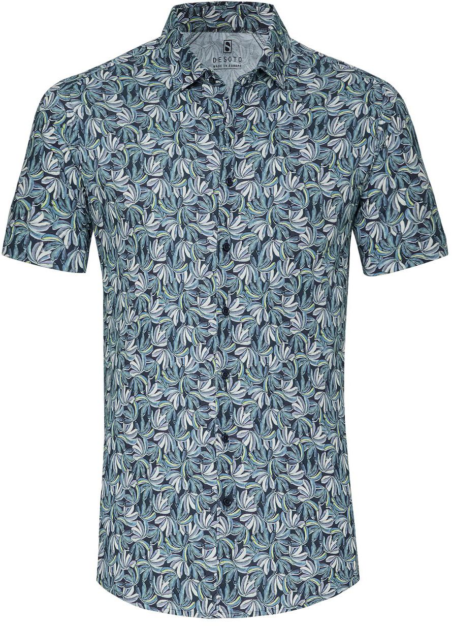 Desoto Short Sleeve Jersey Shirt Floral Print Blue order online | 73232-3-618 | Suitable Lithuania