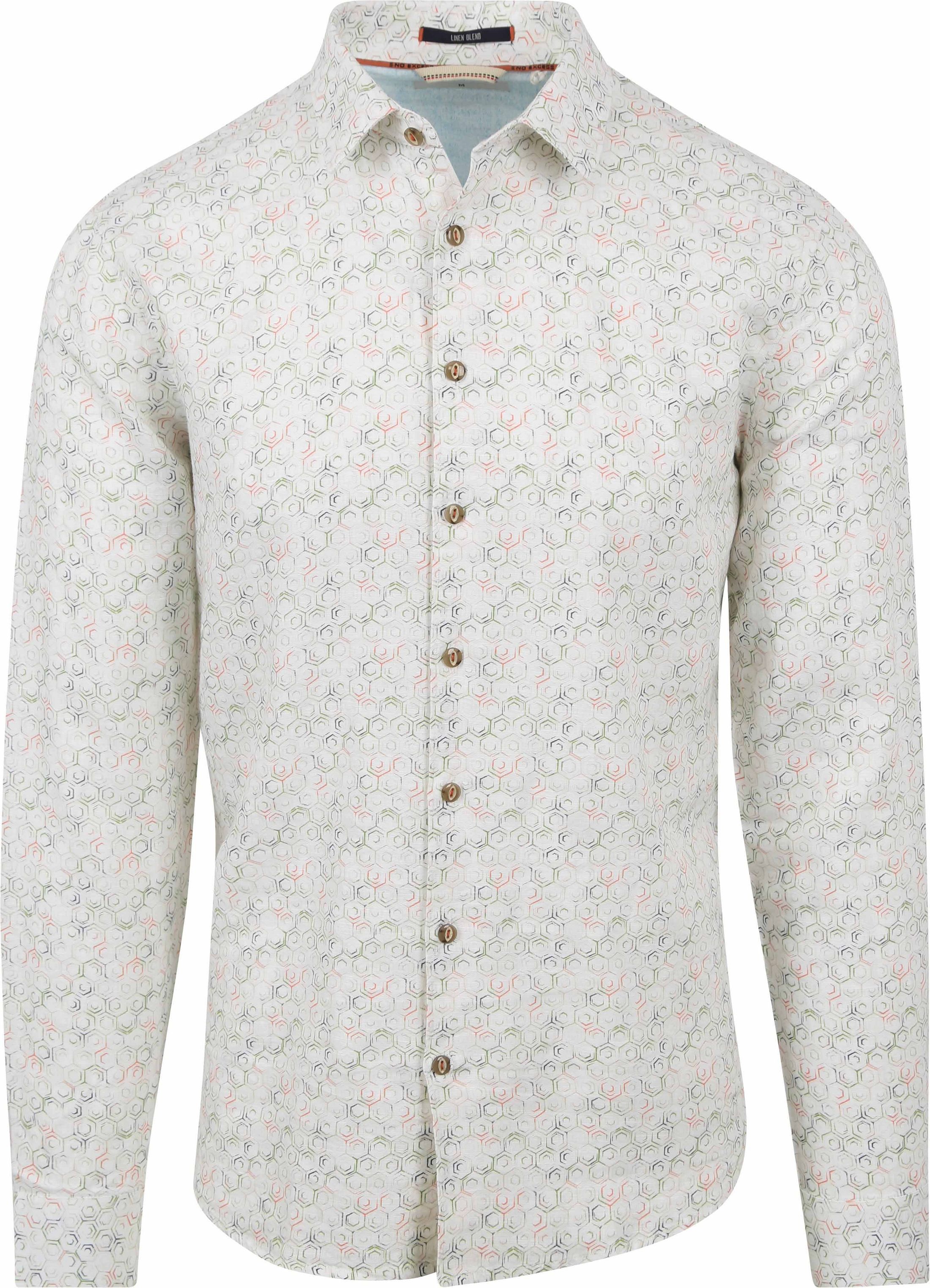 No Excess Overhemd Linnen Off-white Print 23430279-010 kopen | Suitable