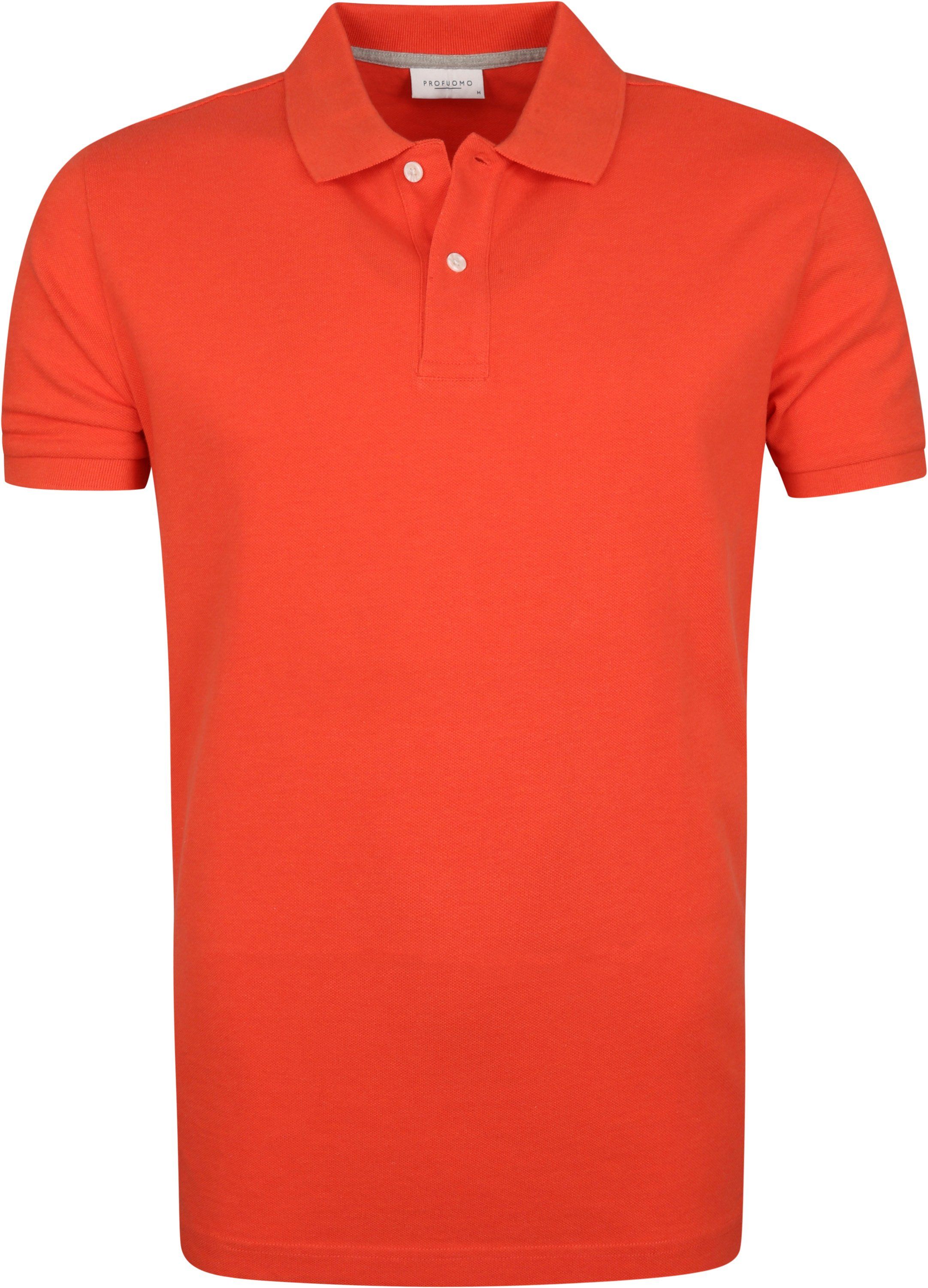 Profuomo Pique Polo Shirt Coral Red size L
