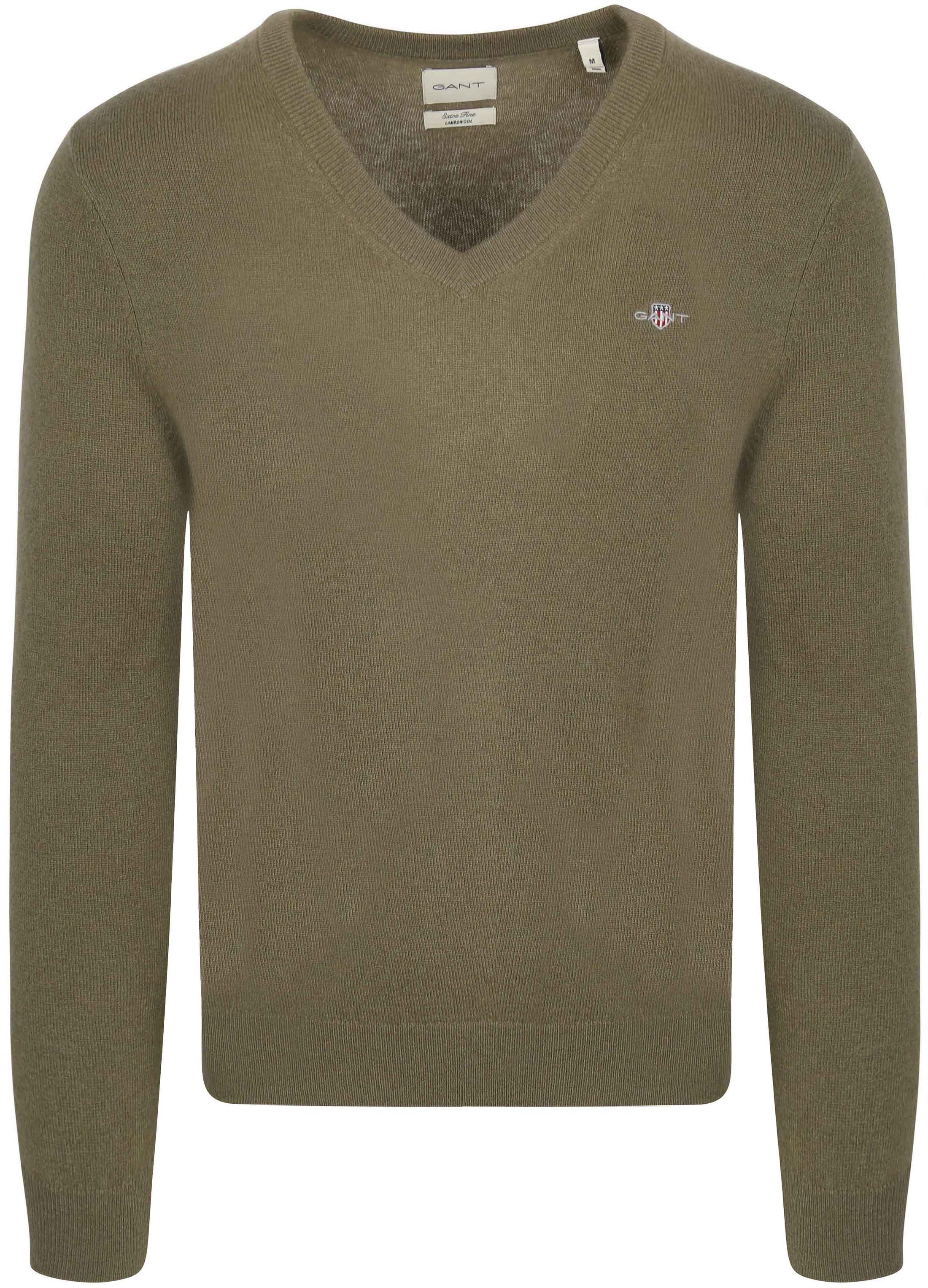Gant Pullover V-Neck Wool Blend Army Green 8050274-301 order online | Suitable