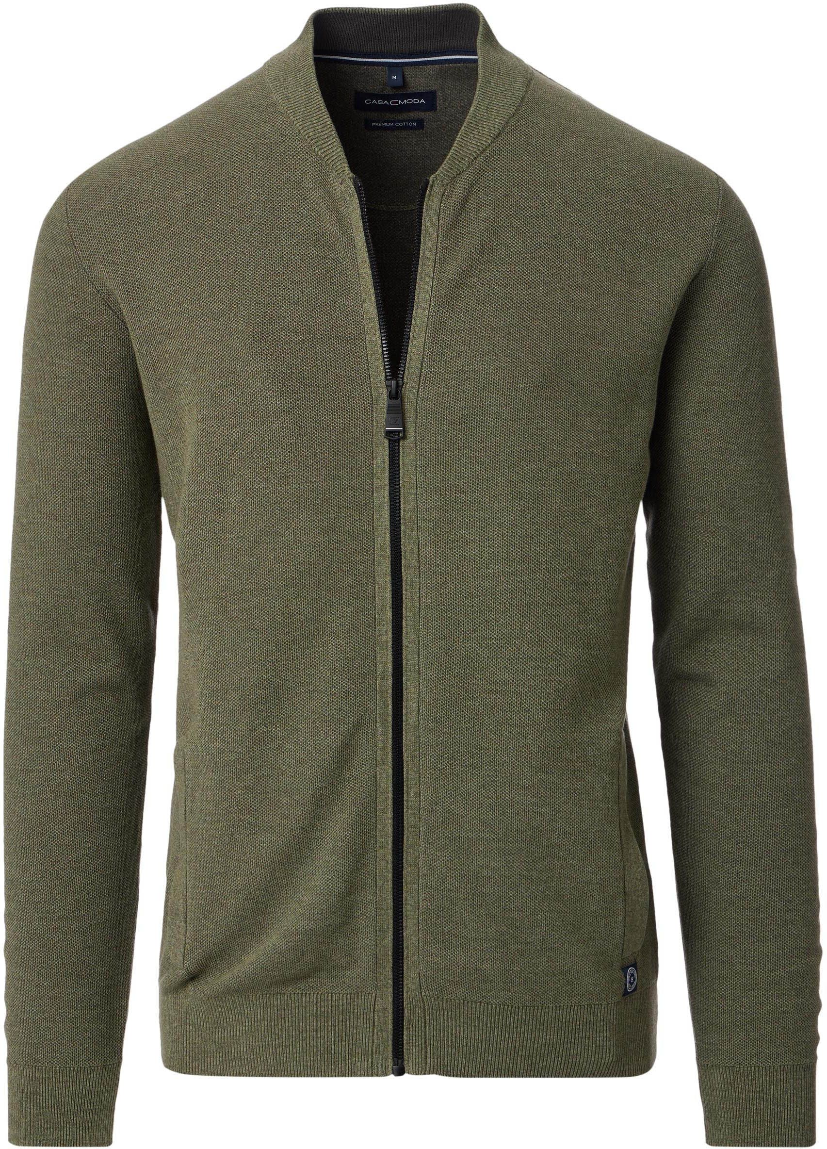 Casa Moda Cardigan zippé Vert 413706000-335 commander en ligne | Suitable