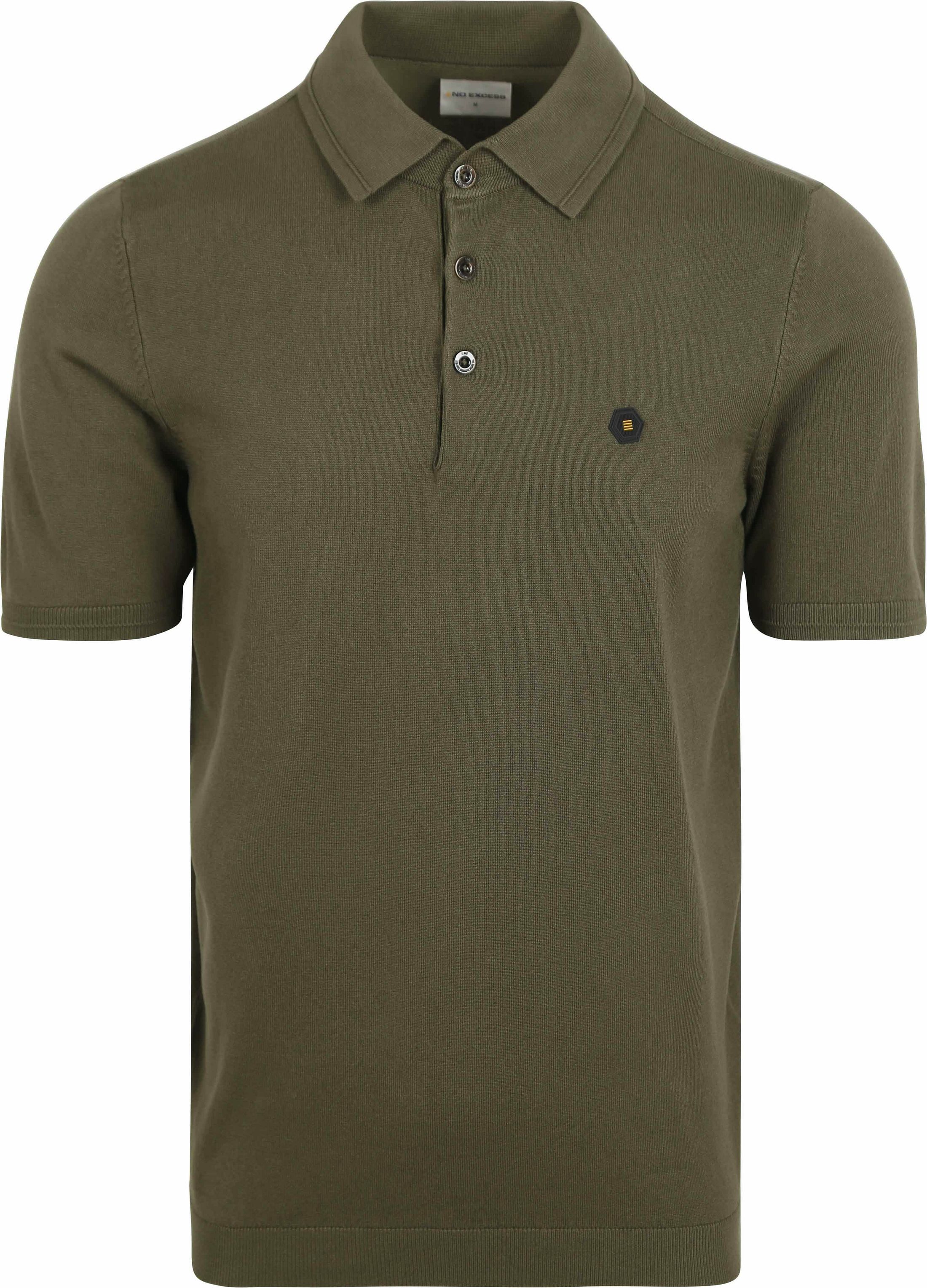 No Excess Knitted Poloshirt Olijfgroen 27210351-186 kopen | Suitable
