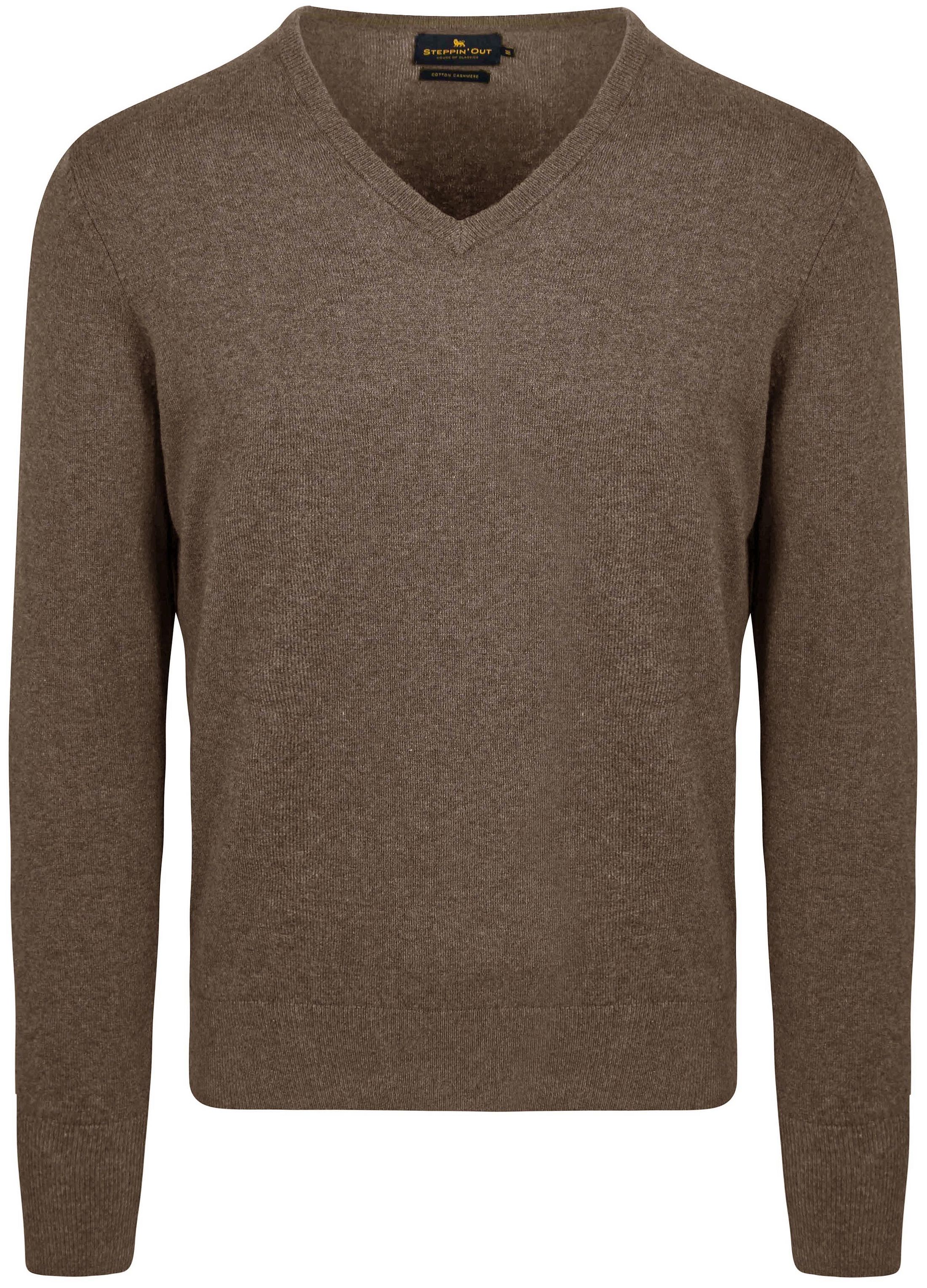 Steppin' Out Pullover Cotton Cashmere V-Neck Taupe Melange SM1201.0001-3400 order online | Suitable