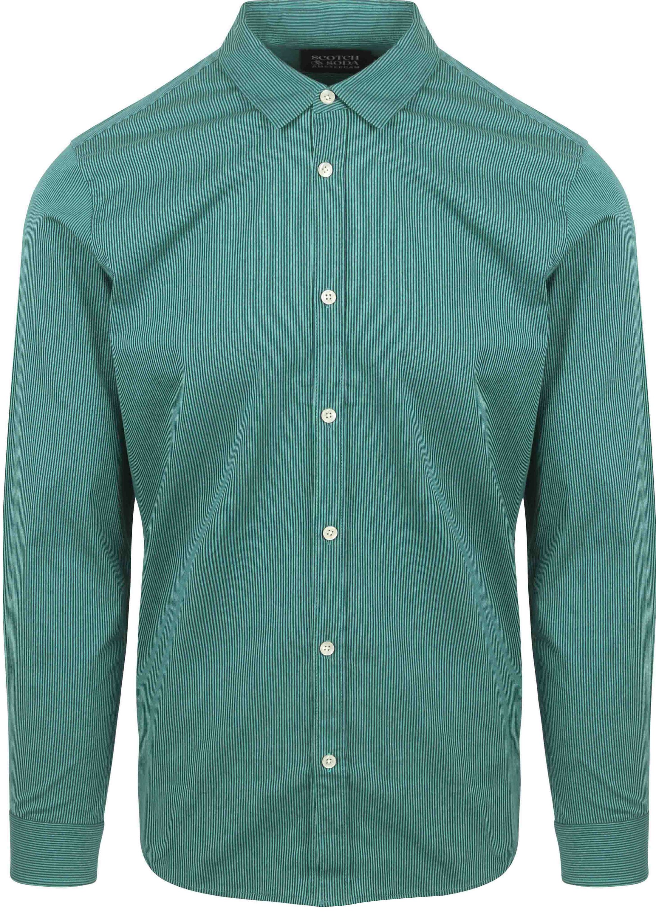 Scotch and Soda Shirt Essential Poplin Stripe Green 178704-300 order online | Suitable
