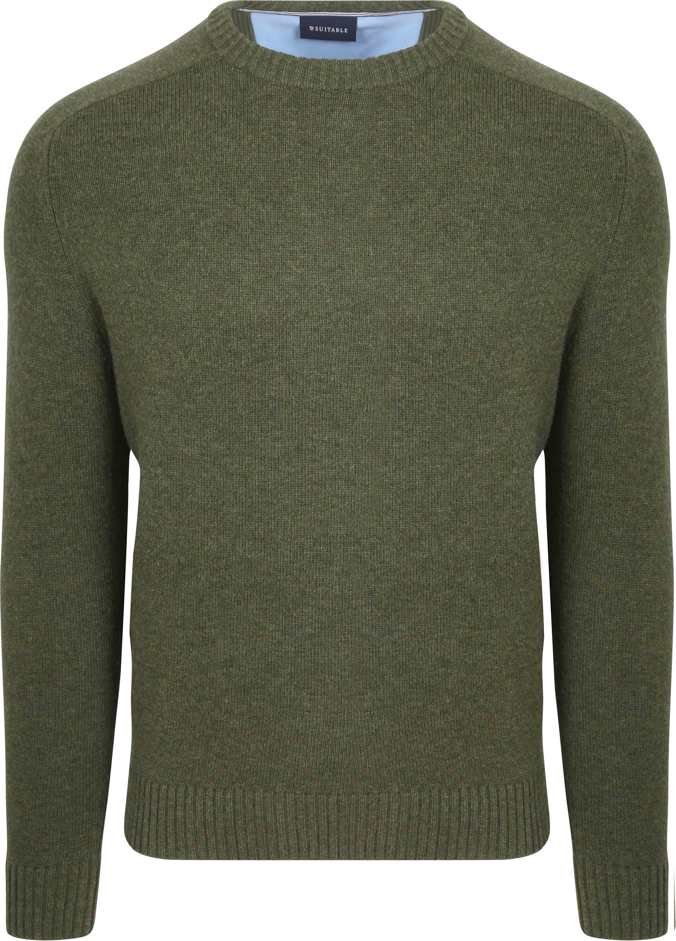 Suitable Lamswol Trui Ronde Hals Olijfgroen PU-LMBS-O-24 Olive kopen | Suitable
