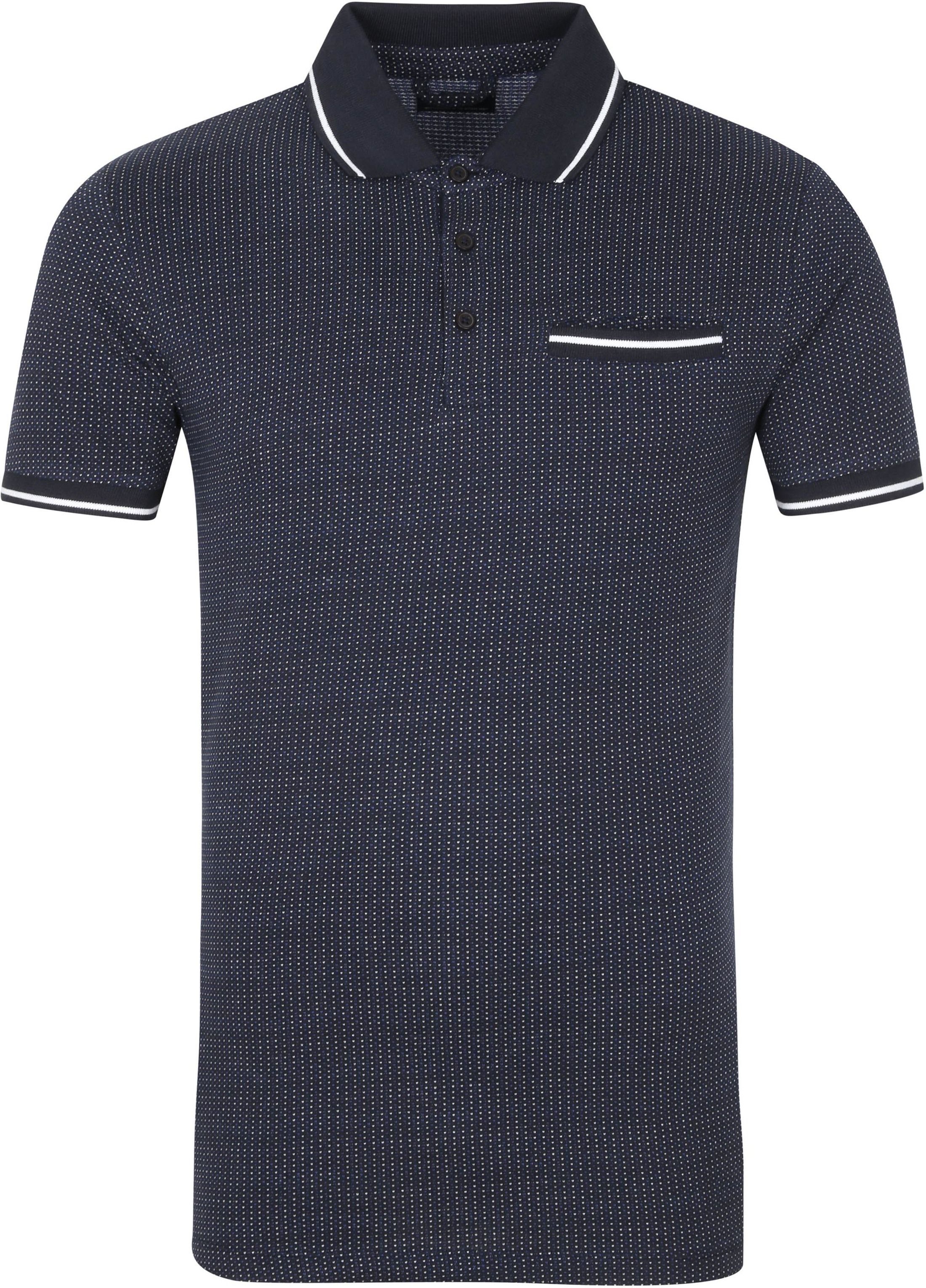 Dstrezzed Polo Shirt Dot Jaquard Navy Dark Blue Blue size XXL