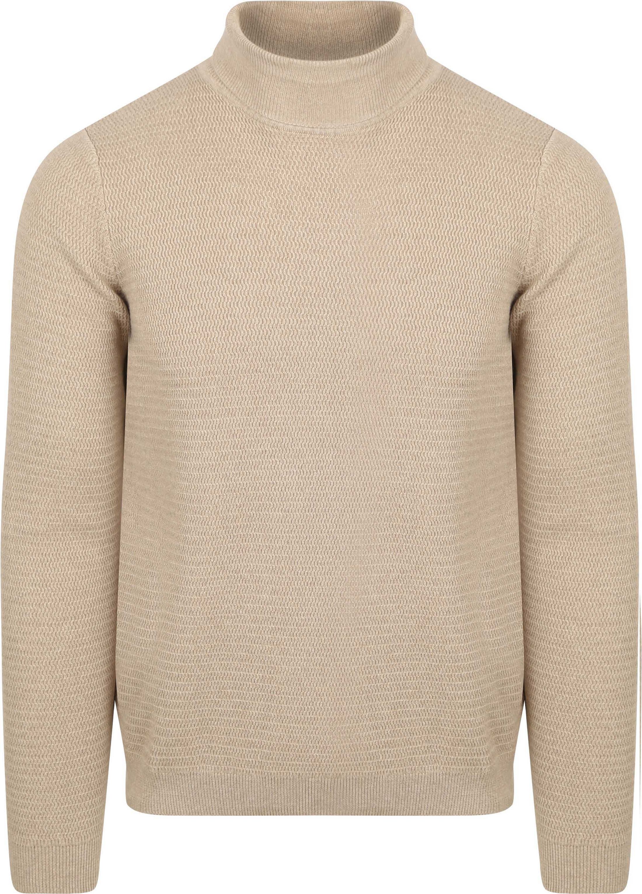 Suitable Turtleneck Pullover Structure Melange Sand RSP-25-STRUCCOL-SA order online | Suitable