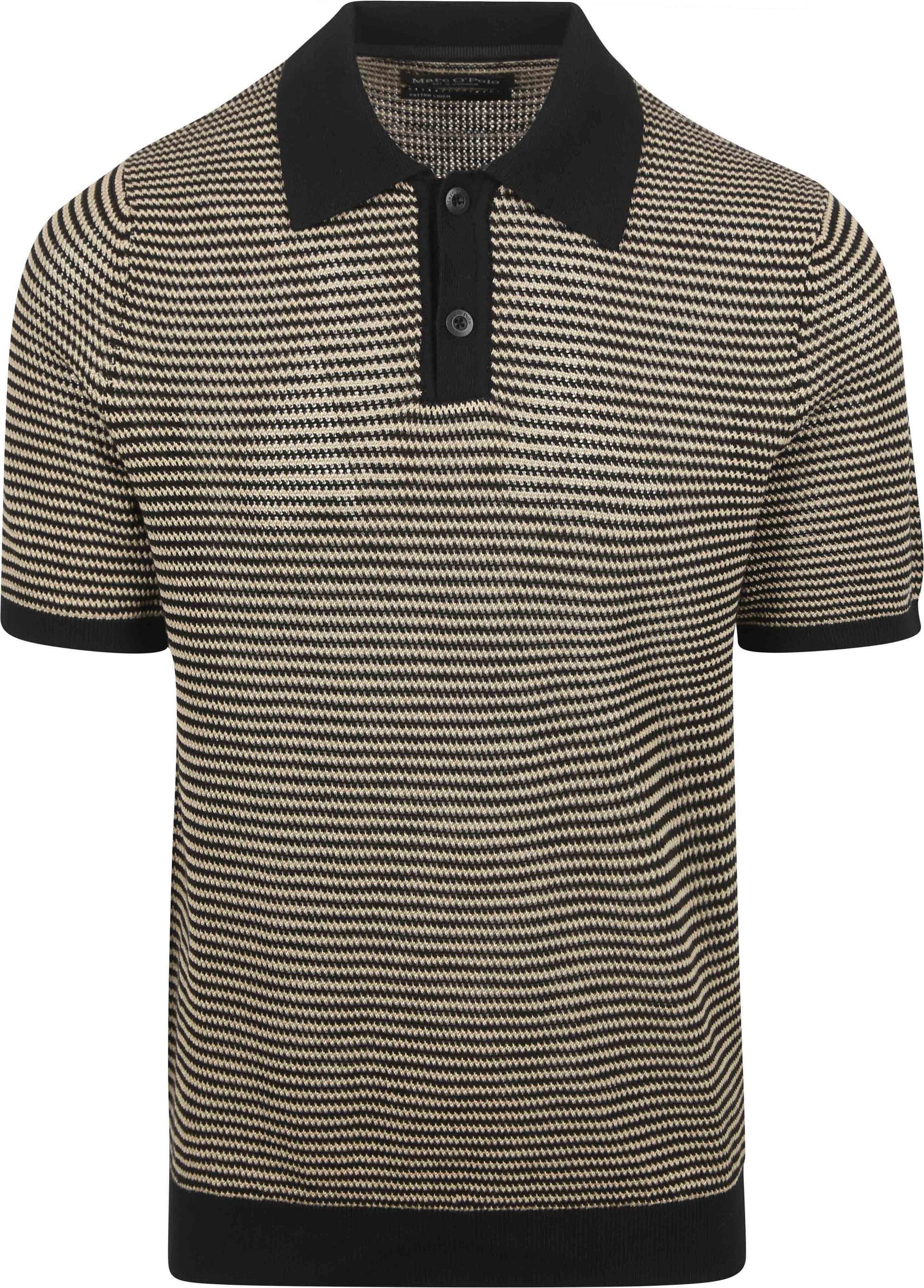 Marc O'Polo Knitted Poloshirt Streifen Schwarz Beige 524505362054-990 kaufen | Suitable