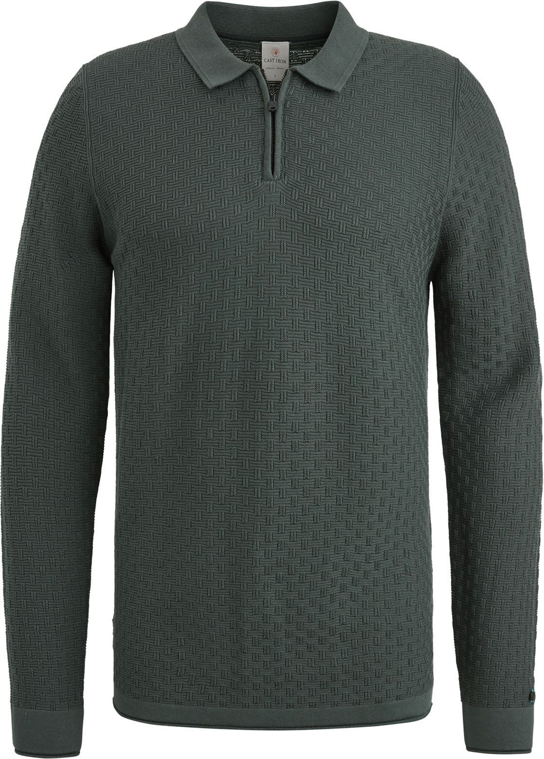 Cast Iron Long Sleeve Half Zip Polo Shirt Structure Green order online | CPS2409822-6026 | Suitable Lithuania