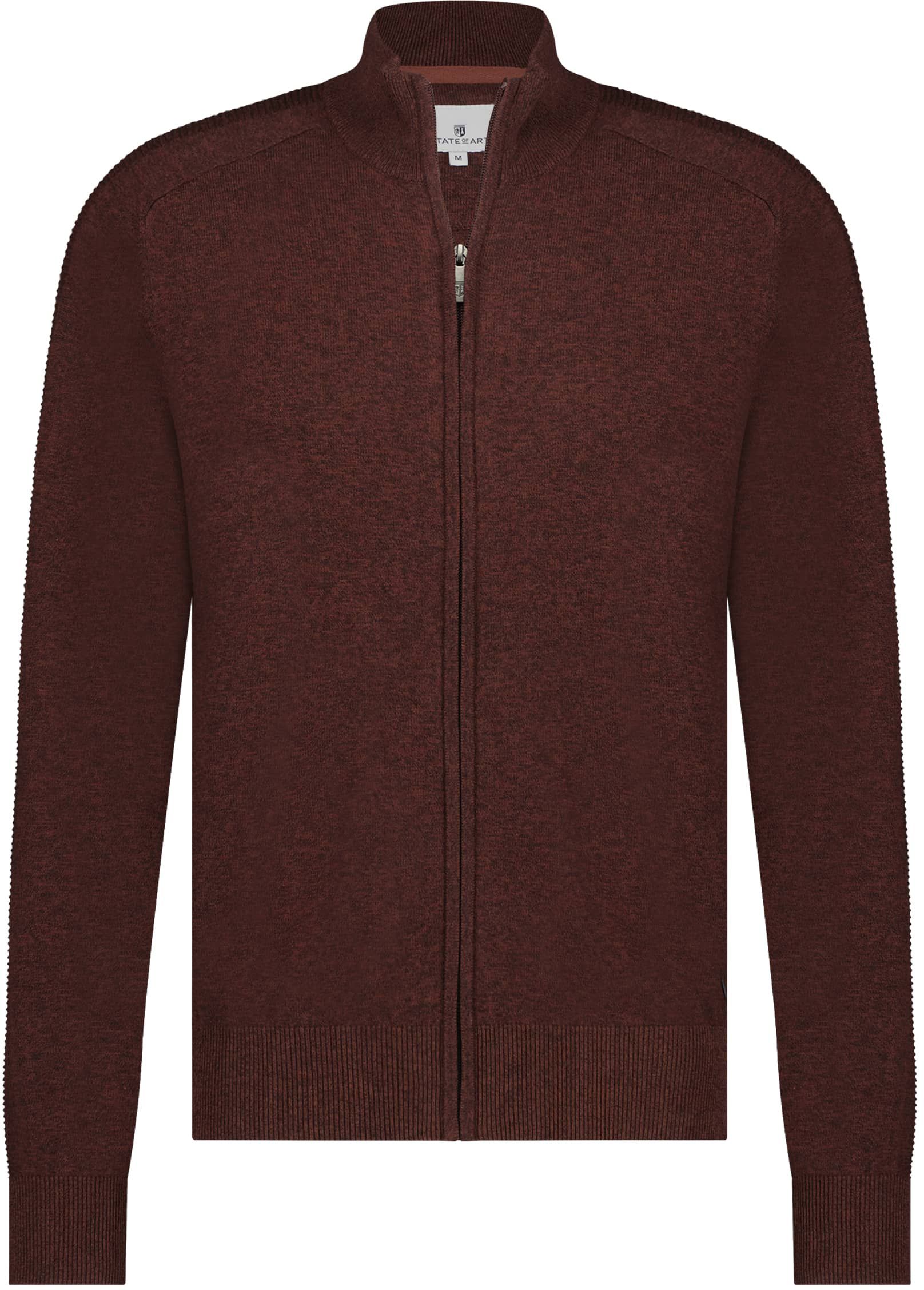 State Of Art Cardigan Plain Brique Brown Red size L