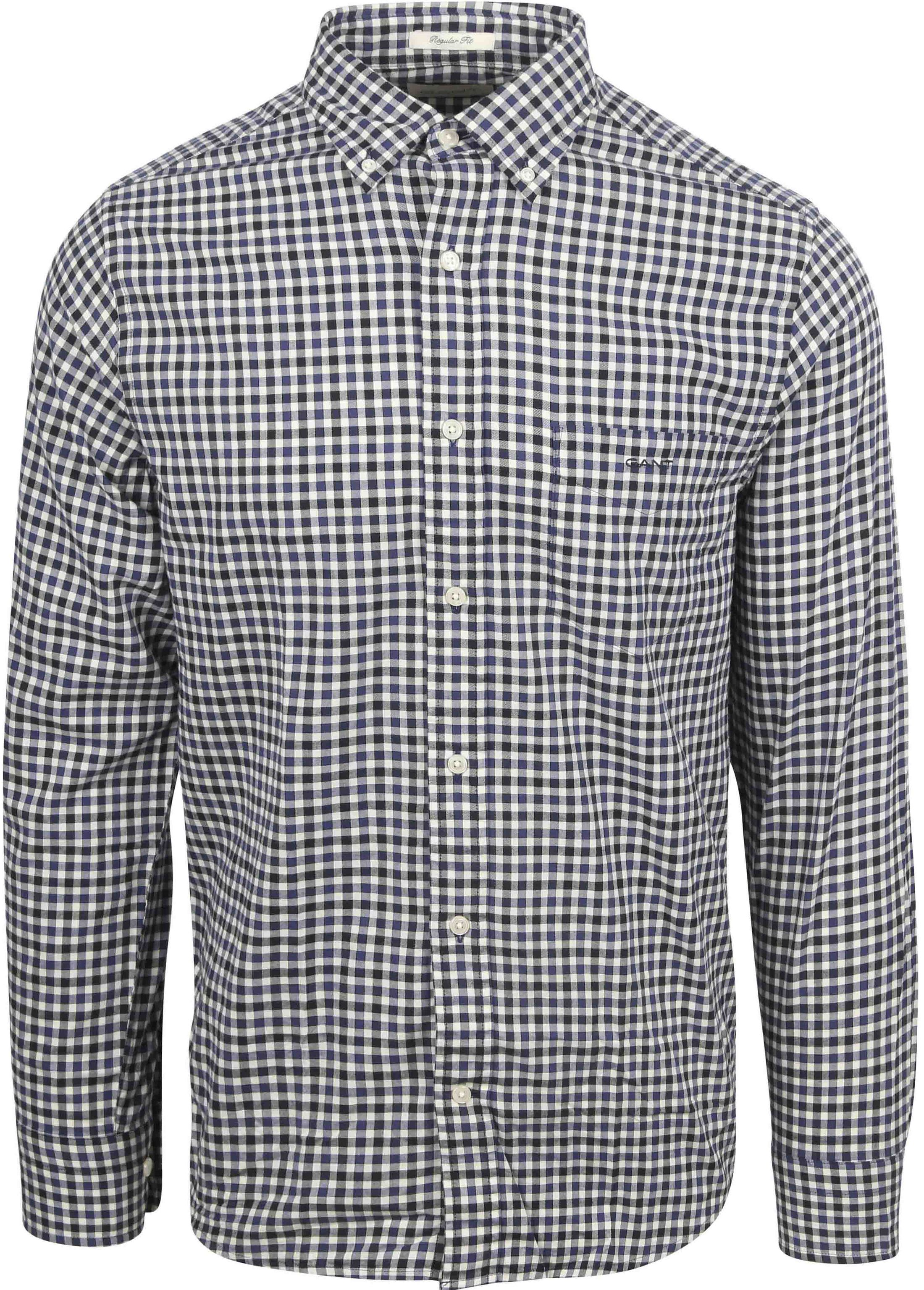 Gant Overhemd Twill Gingham Navy 3240193-444 kopen | Suitable