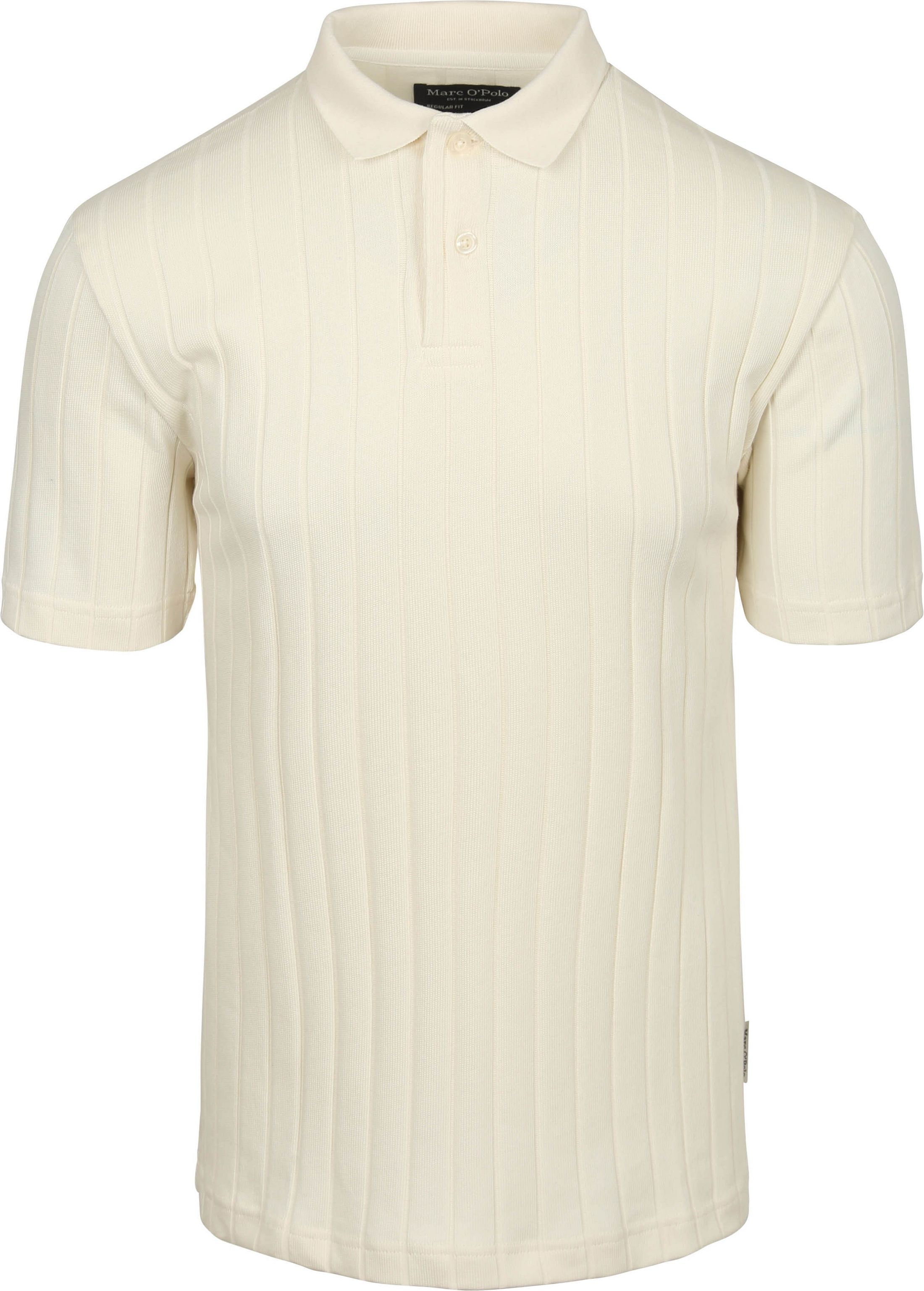 Marc O'Polo Knitted Polo Shirt Rib Structure Off White 522227153014-101 order online | Suitable