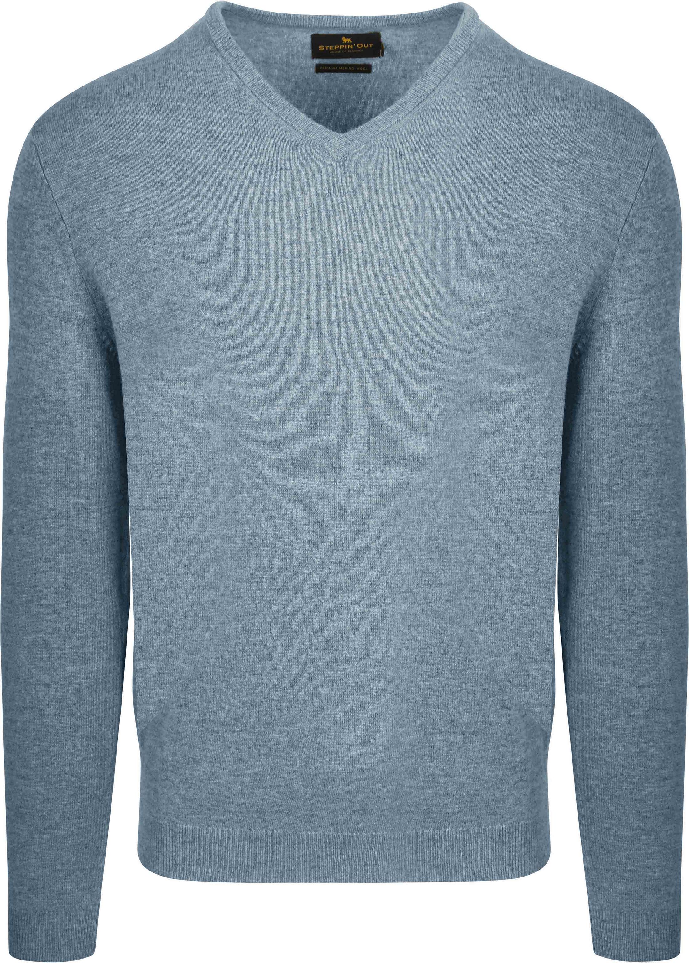 Steppin' Out Pullover Col-V Laine Merino Sky Blue commander en ligne | SM1201.0003-2005 | Suitable Luxembourg