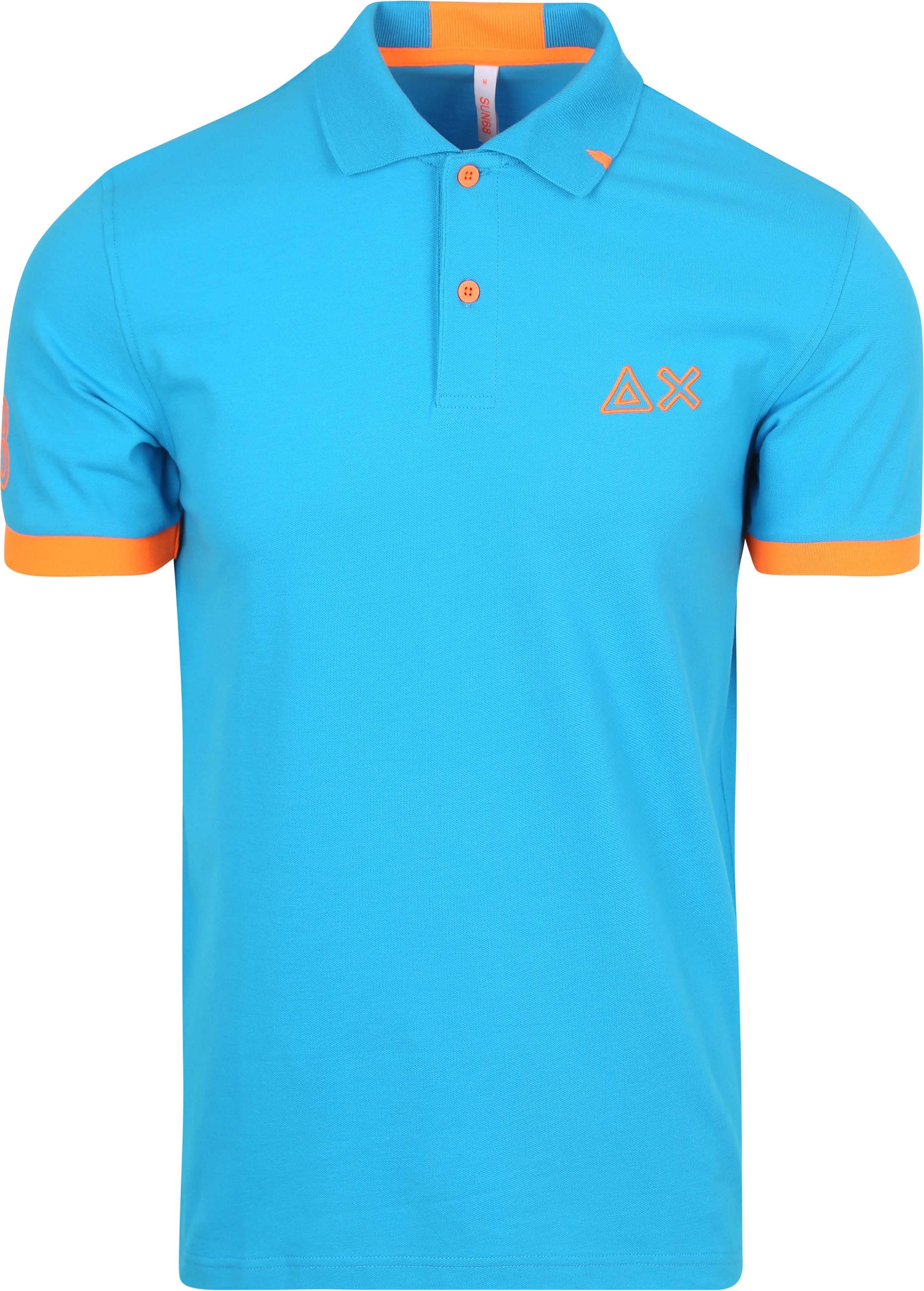 Sun68 Polo Shirt Logo Fluo Blue A35122-73 order online | Suitable