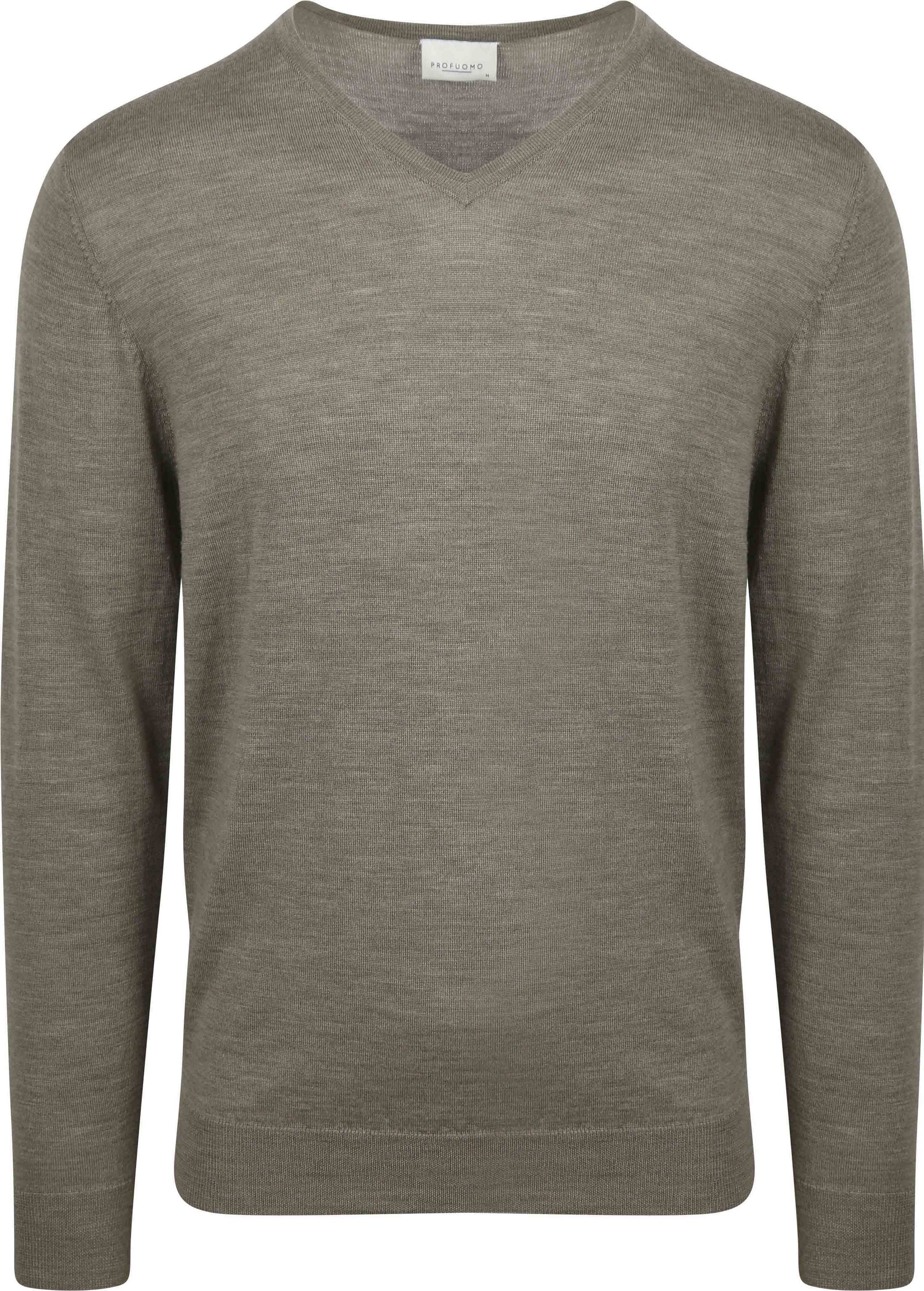 Profuomo Pullover V-Neck Merino Wool Green order online | PPVJ30026F-Z | Suitable Norway