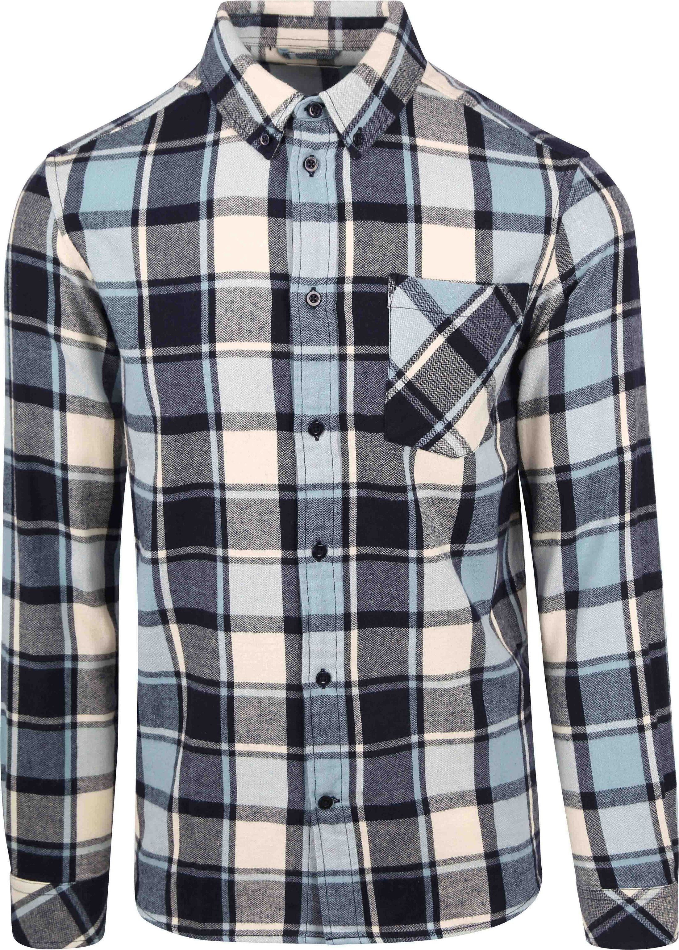 KnowledgeCotton Apparel Shirt Light Blue Checkered order online | 1090059-7021 blue check | Suitable Lithuania