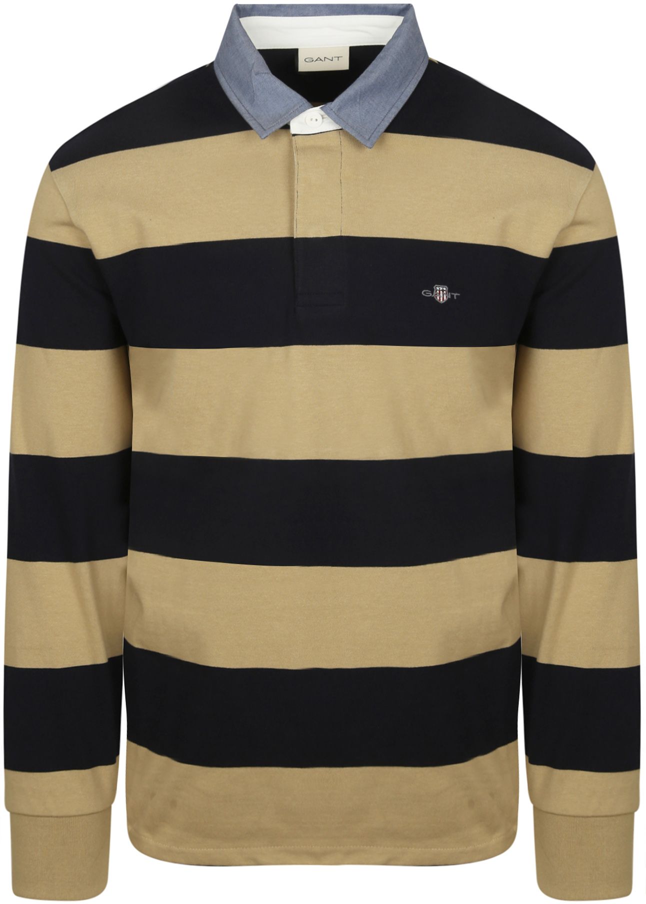 Gant Heavy Rugger Shield Longsleeve Polo Shirt Stripes Navy Beige order online | 2004083-224 | Suitable Lithuania
