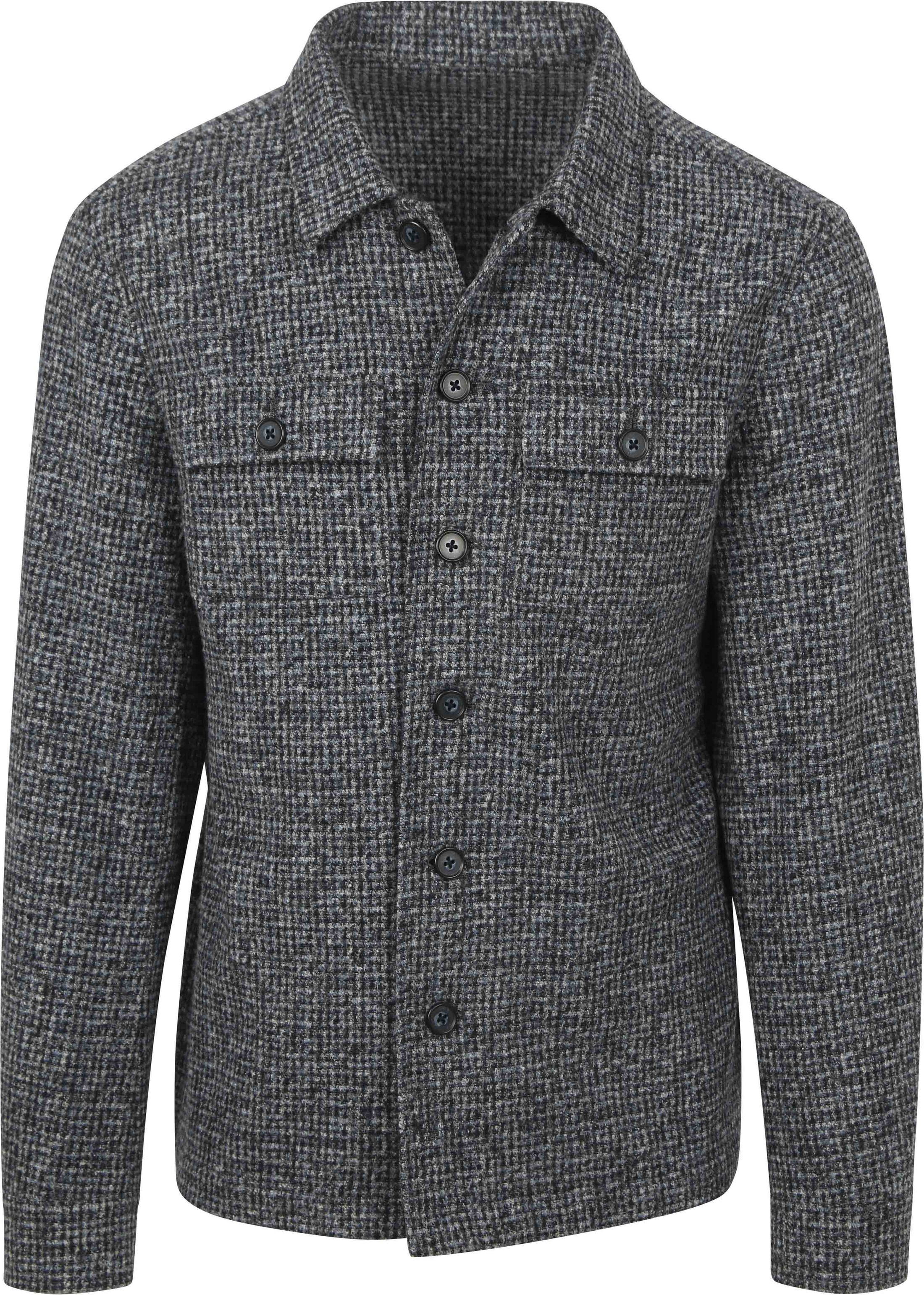 Suitable Overshirt Wool Blend Grey Blue order online | Suitable