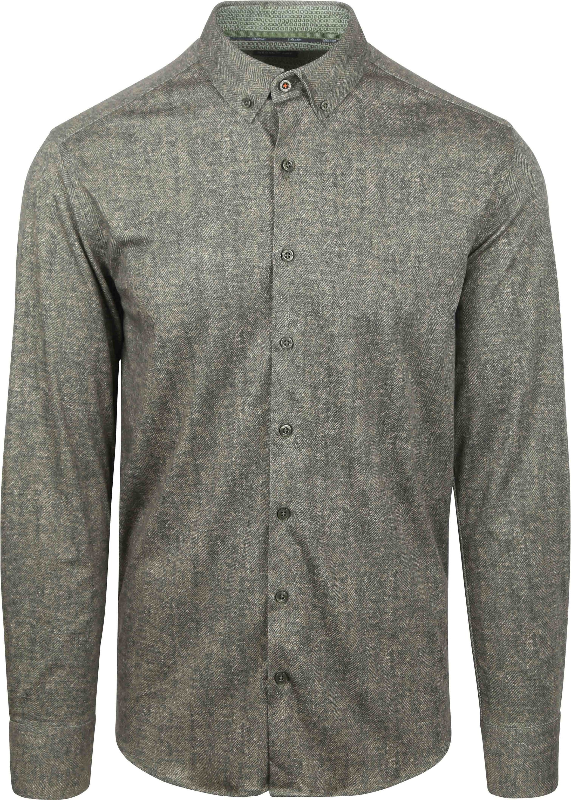 State Of Art Overhemd Jersey Herringbone Groen 21425287-3637 kopen | Suitable