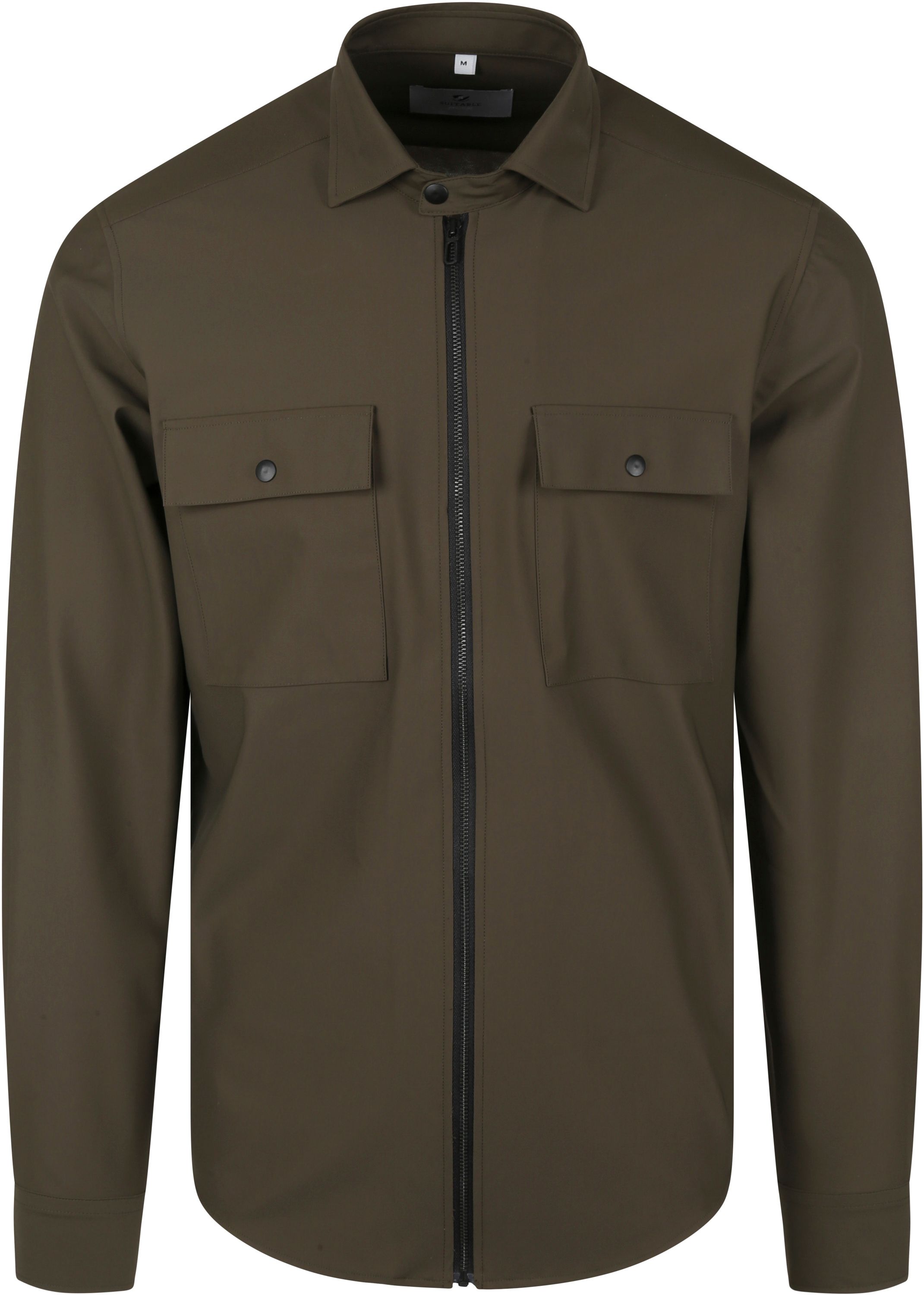 Suitable Jacket Shirt Donkergroen 245-2 shirt jacket zip kopen | Suitable