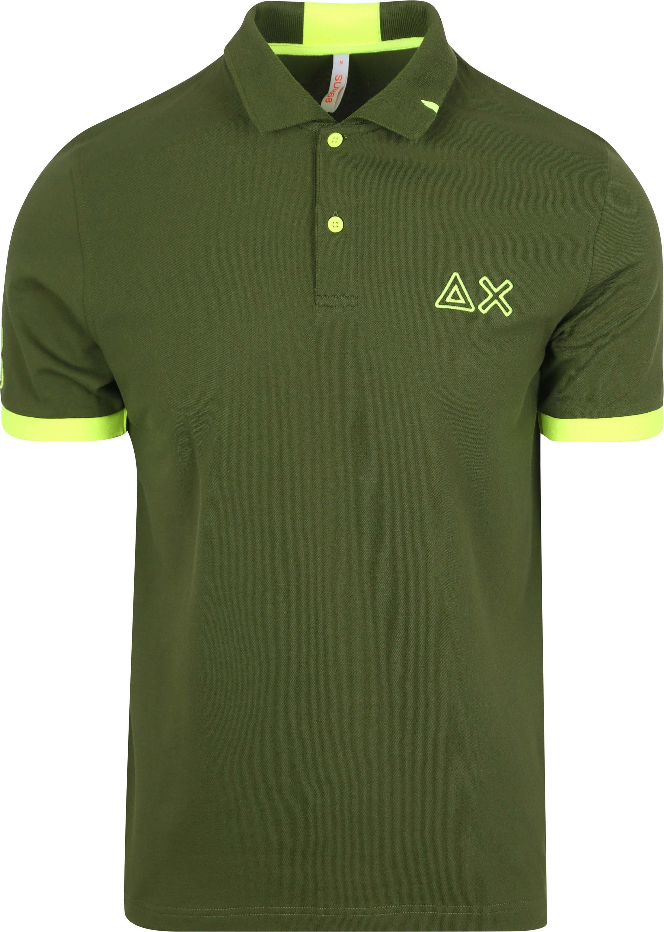 Sun68 Polo Shirt Logo Fluo Army Green A35122-37 order online | Suitable