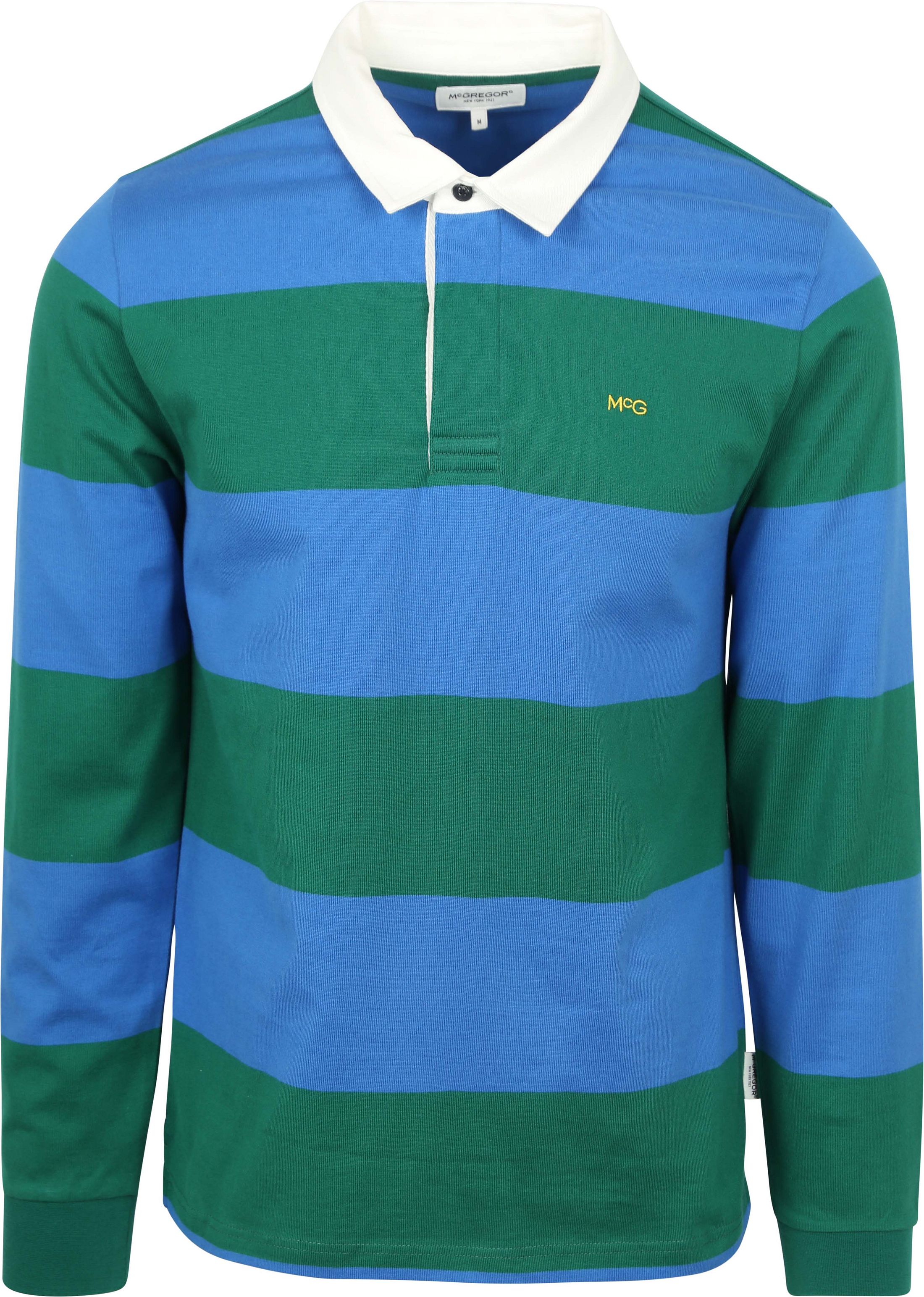 McGregor Rugbyshirt Streep Blauw Groen MM242.8004.03-2202 kopen | Suitable