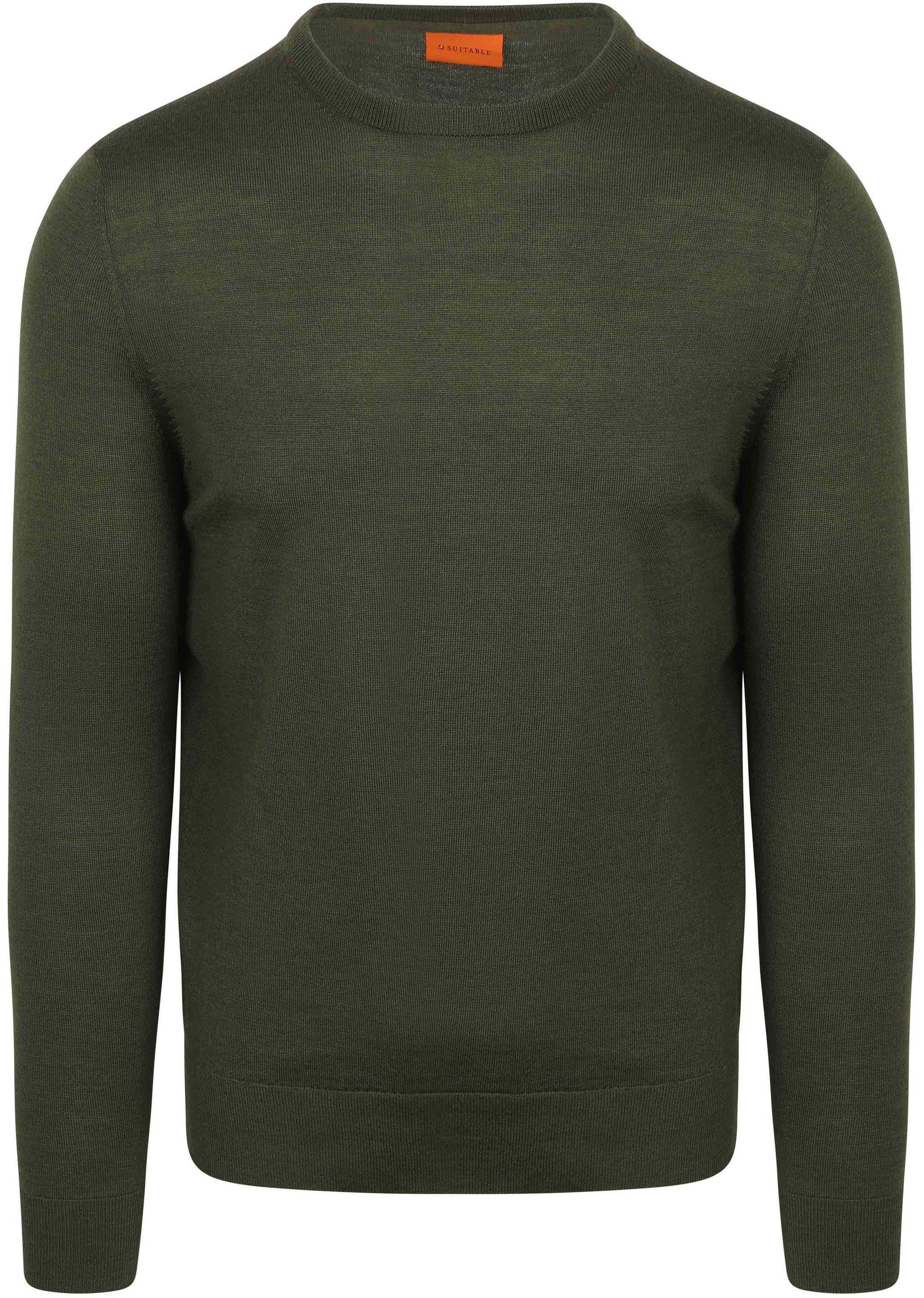 Suitable Pull Laine Mérino Vert Military commander en ligne | Suitable