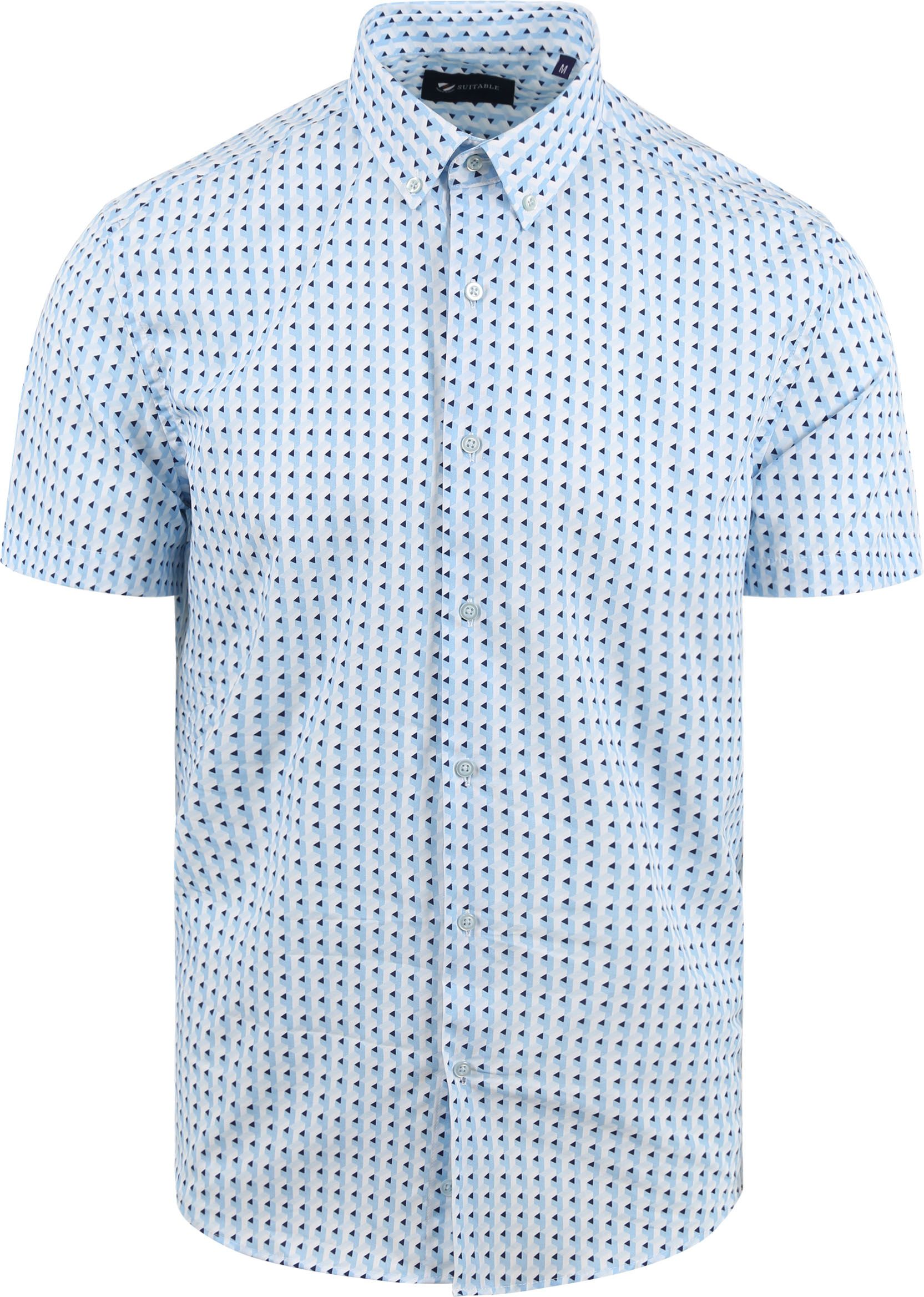 Suitable Short Sleeve Shirt Print Blue order online | SSL-23-05-optical | Suitable Spain
