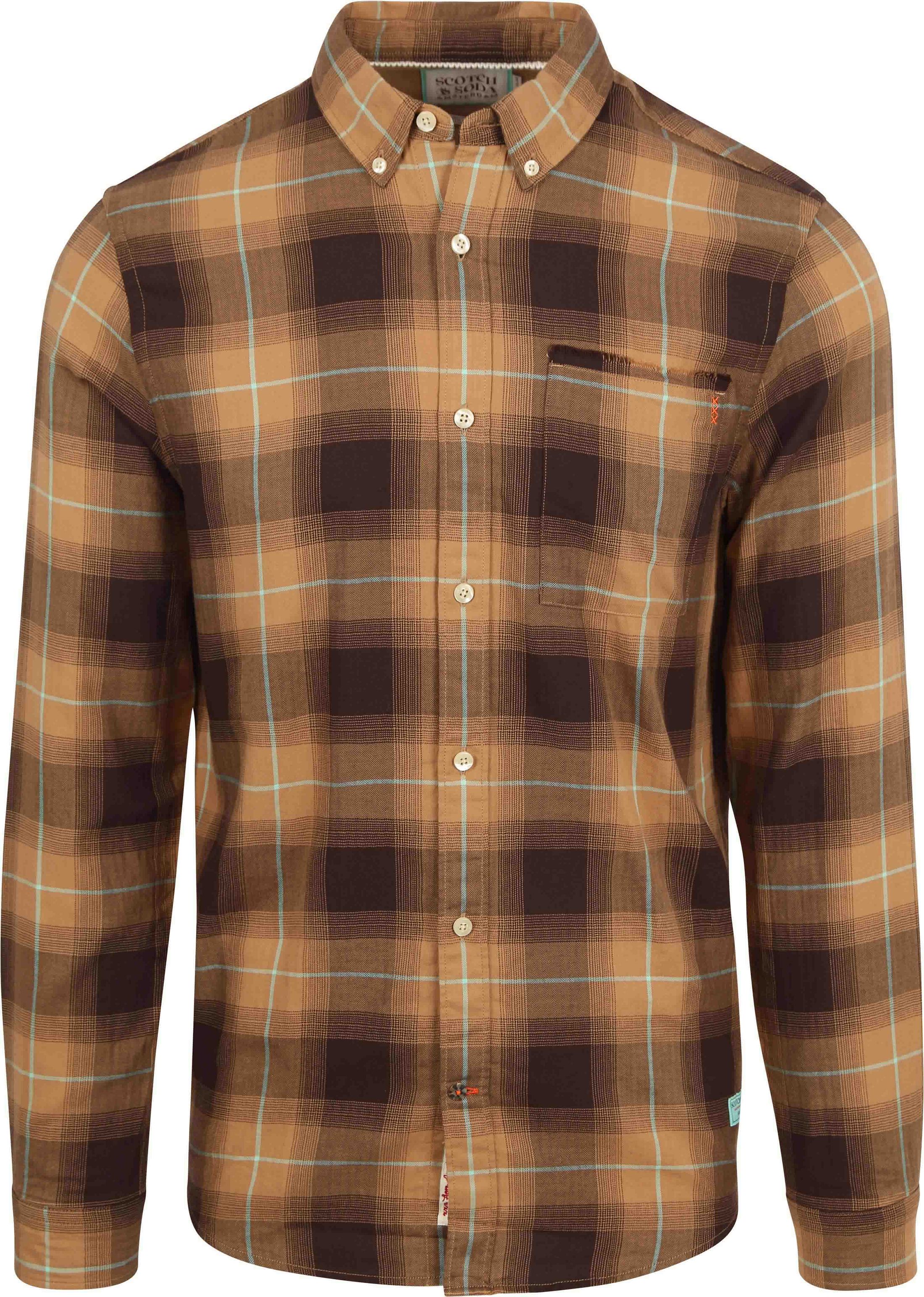 Scotch and Soda Shirt Plaid Brown 174539-6849 order online | Suitable