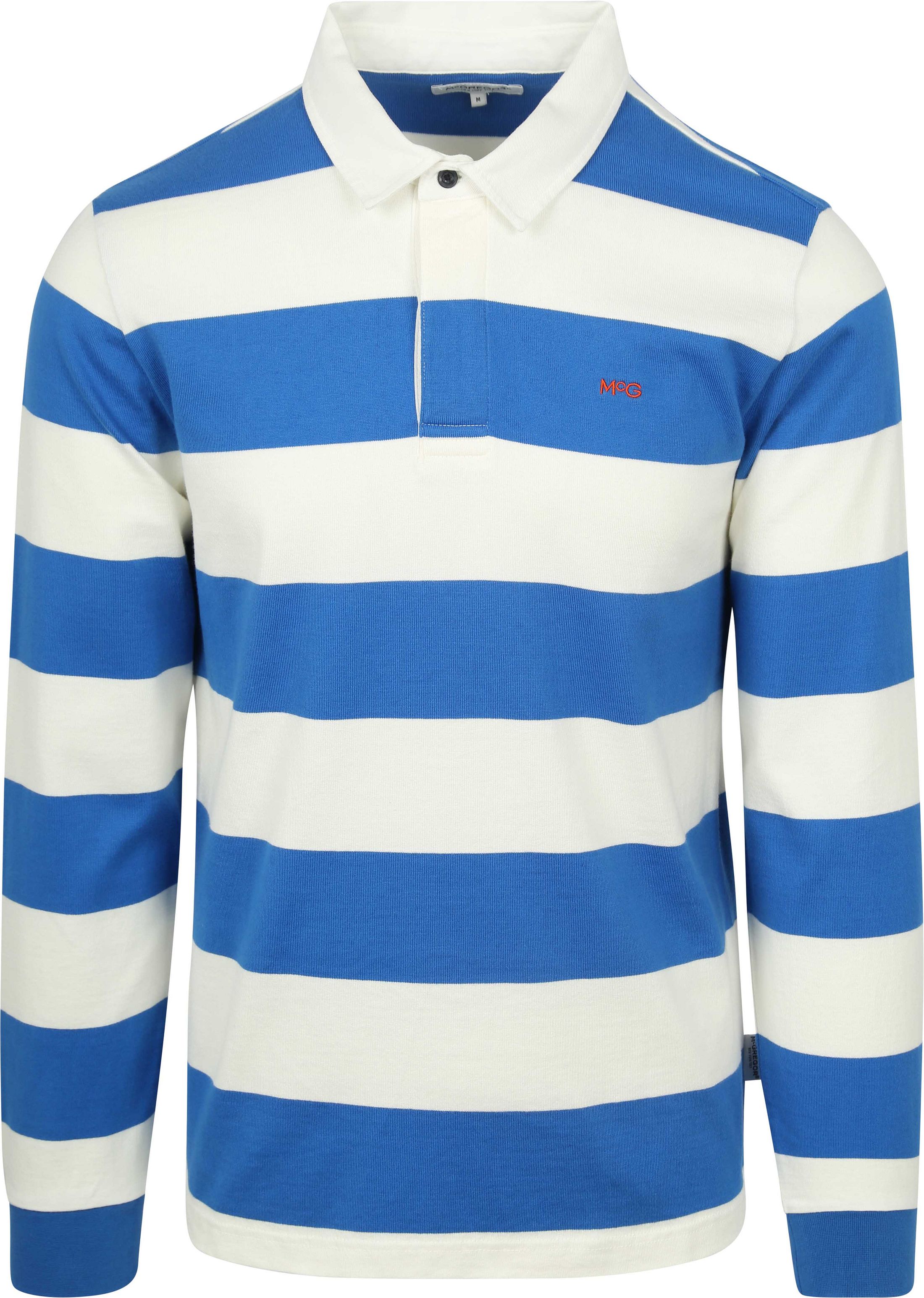 McGregor Rugbyshirt Bleu Blanche Rayé commander en ligne | MM242.8004.04-2202 | Suitable Luxembourg