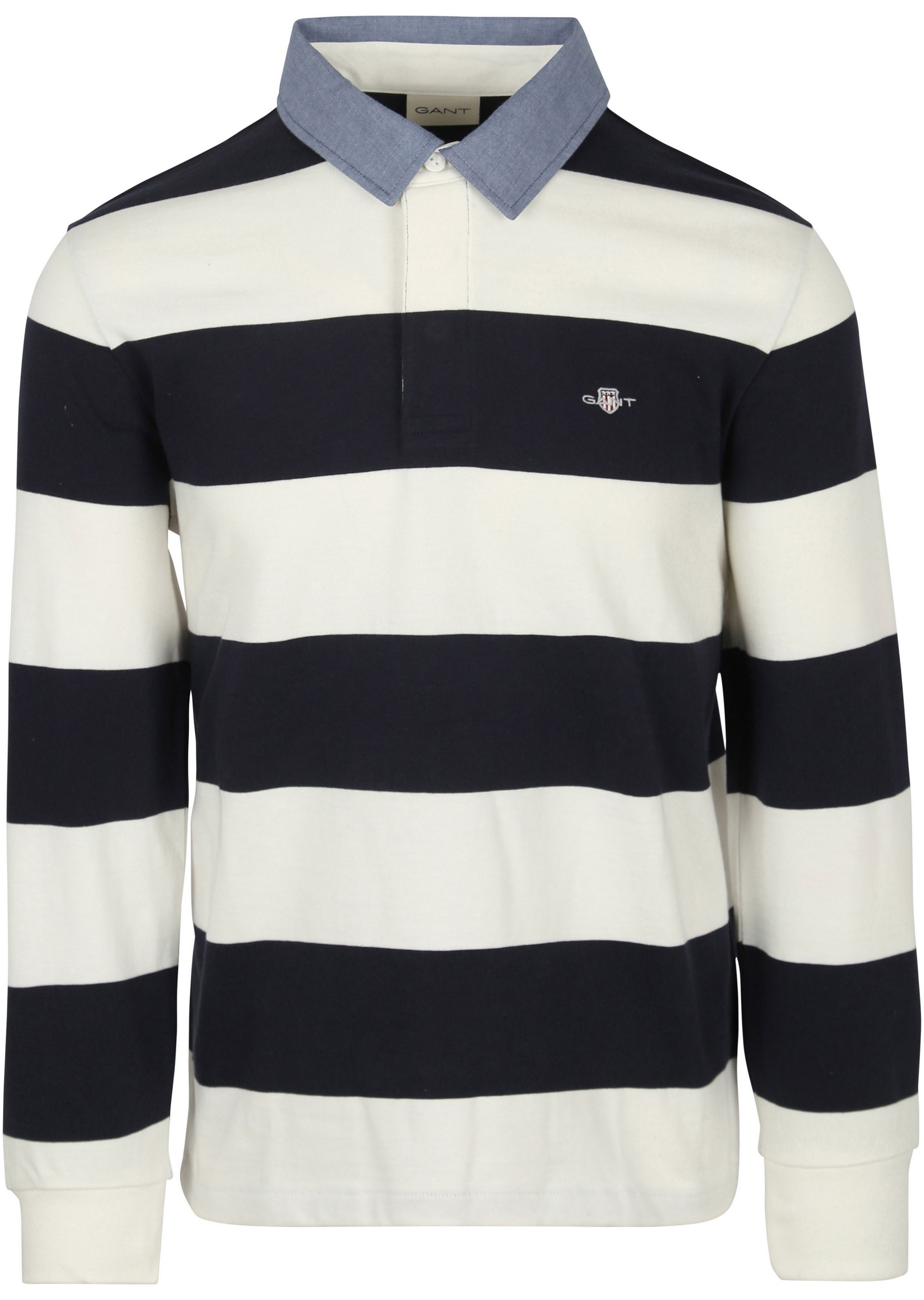 Gant Polo Heavy Rugger Shield Rayures Marine Blanche commander en ligne | 2004083-113 | Suitable Luxembourg