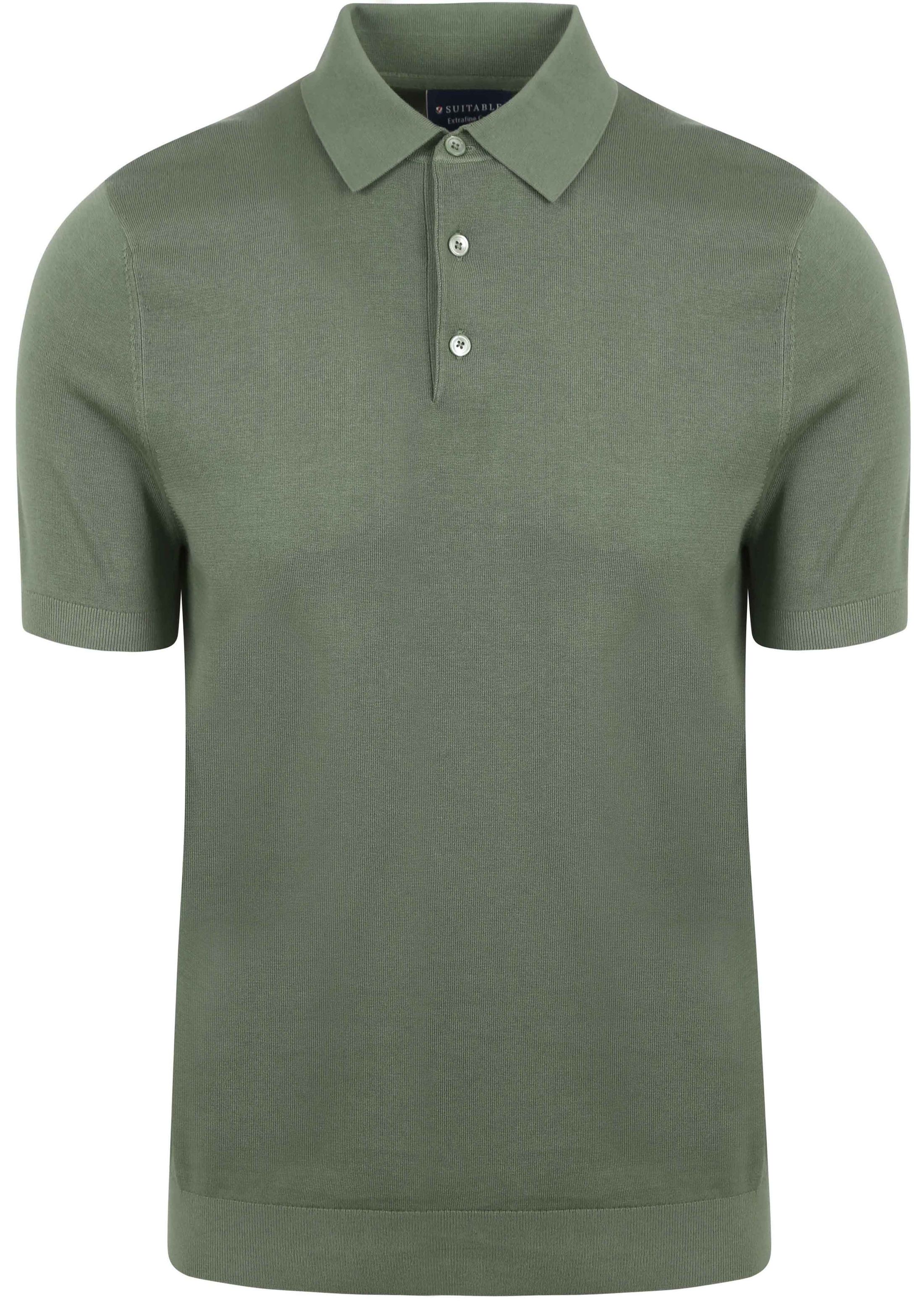 Suitable Knitted Polo Shirt Green PO-BU-CO-24 FCD28100 Soft 
