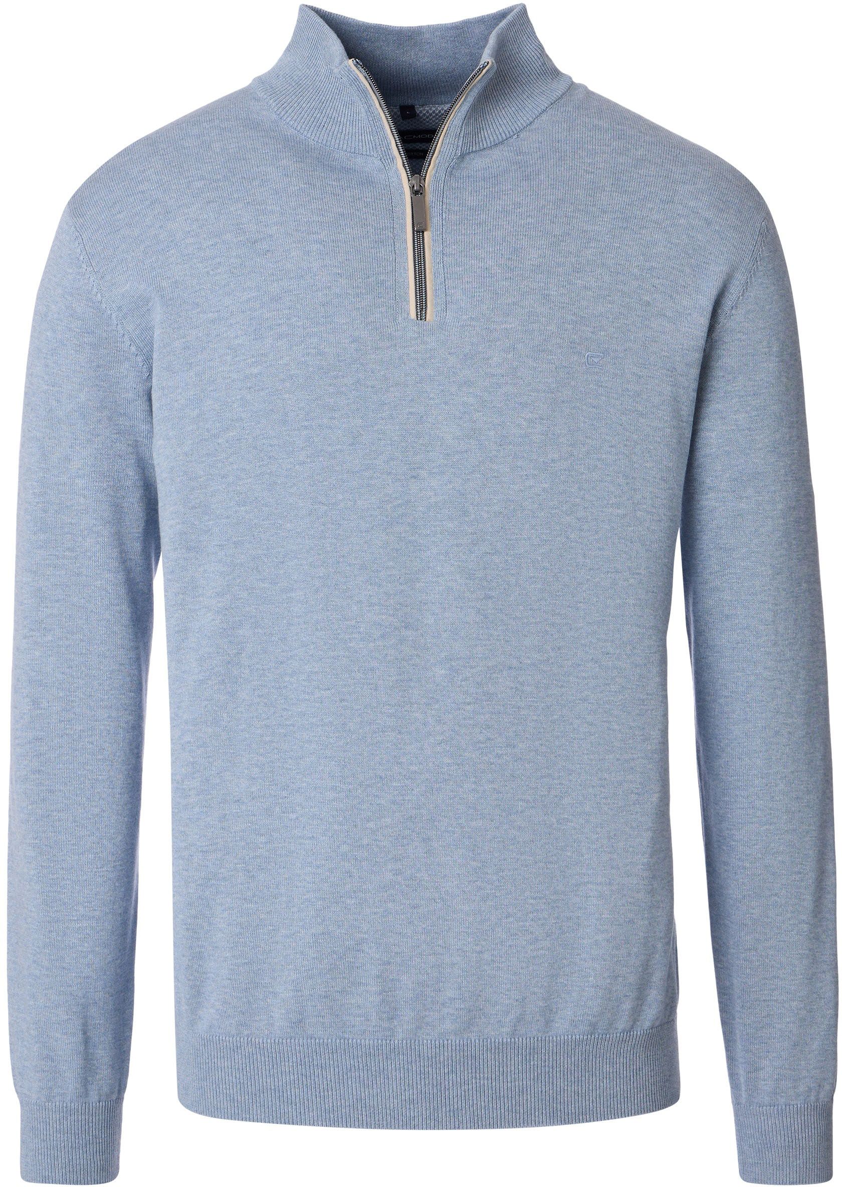 Casa Moda Halfzip Trui Solid Lichtblauw 004410-117 kopen | Suitable