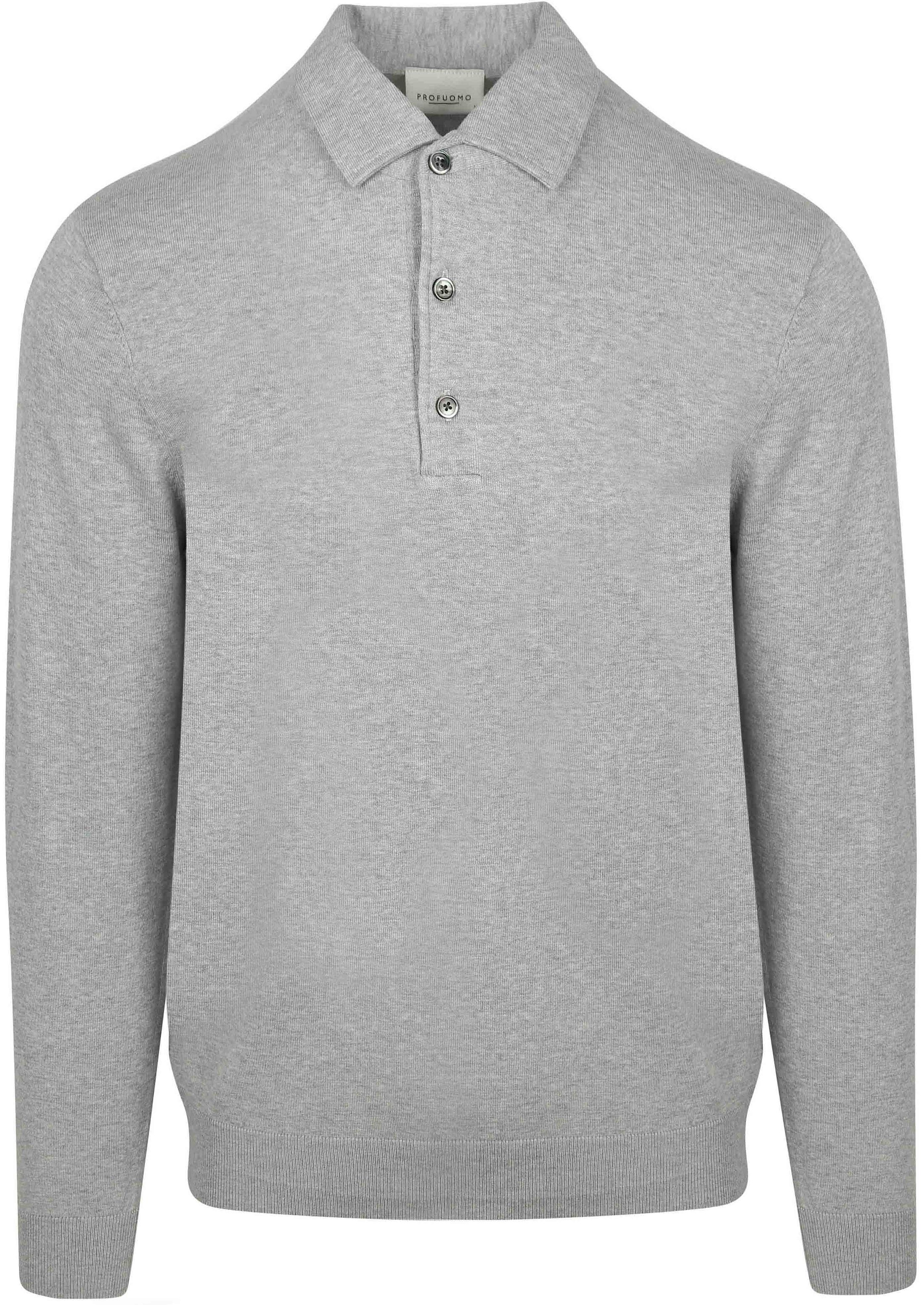 Profuomo Longsleeve Polo Shirt Luxury Basic Grey PP2J00009B-C1 order online | Suitable