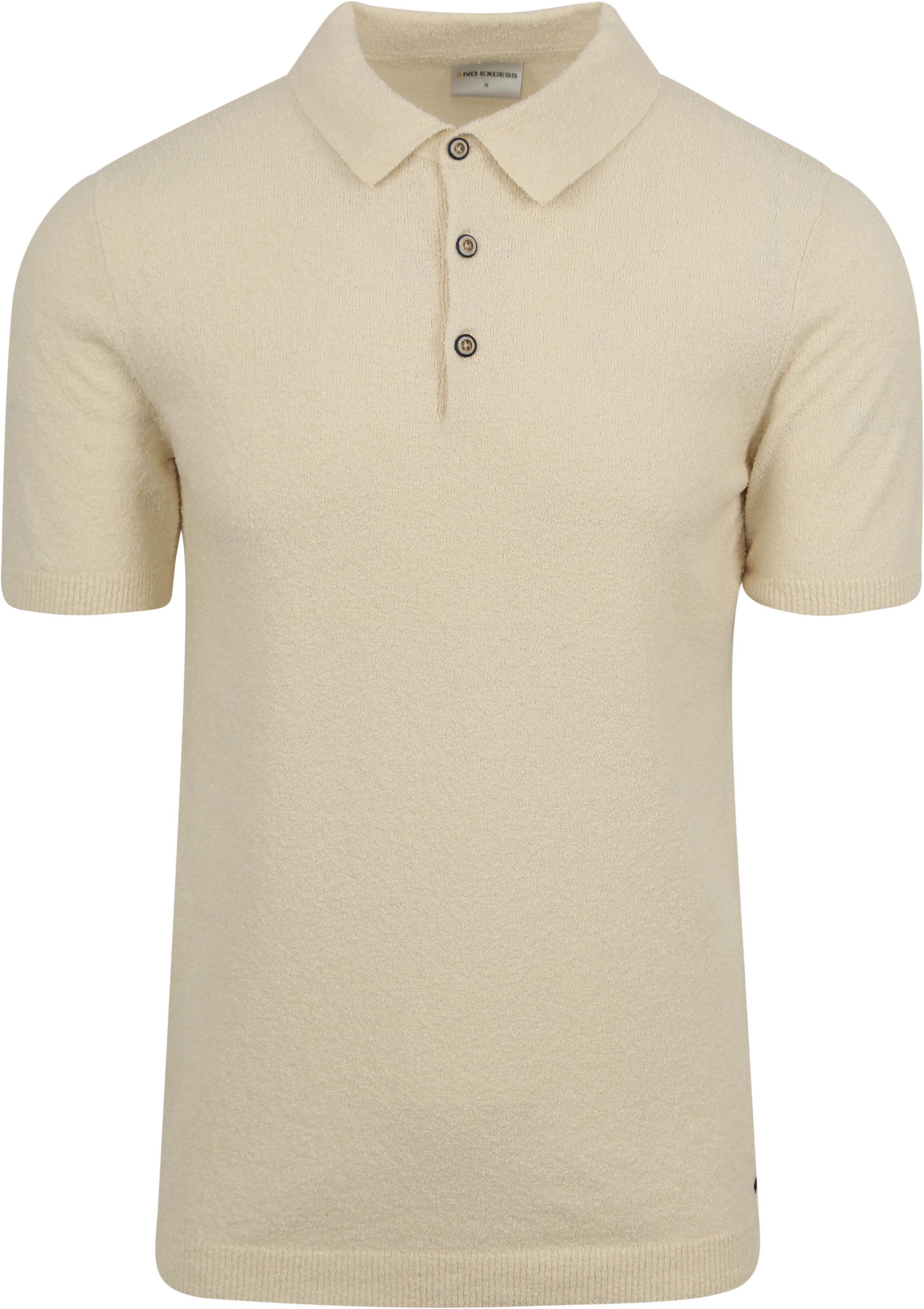 No Excess Knitted Polo Shirt Structure Ecru 23210244-016 order online | Suitable