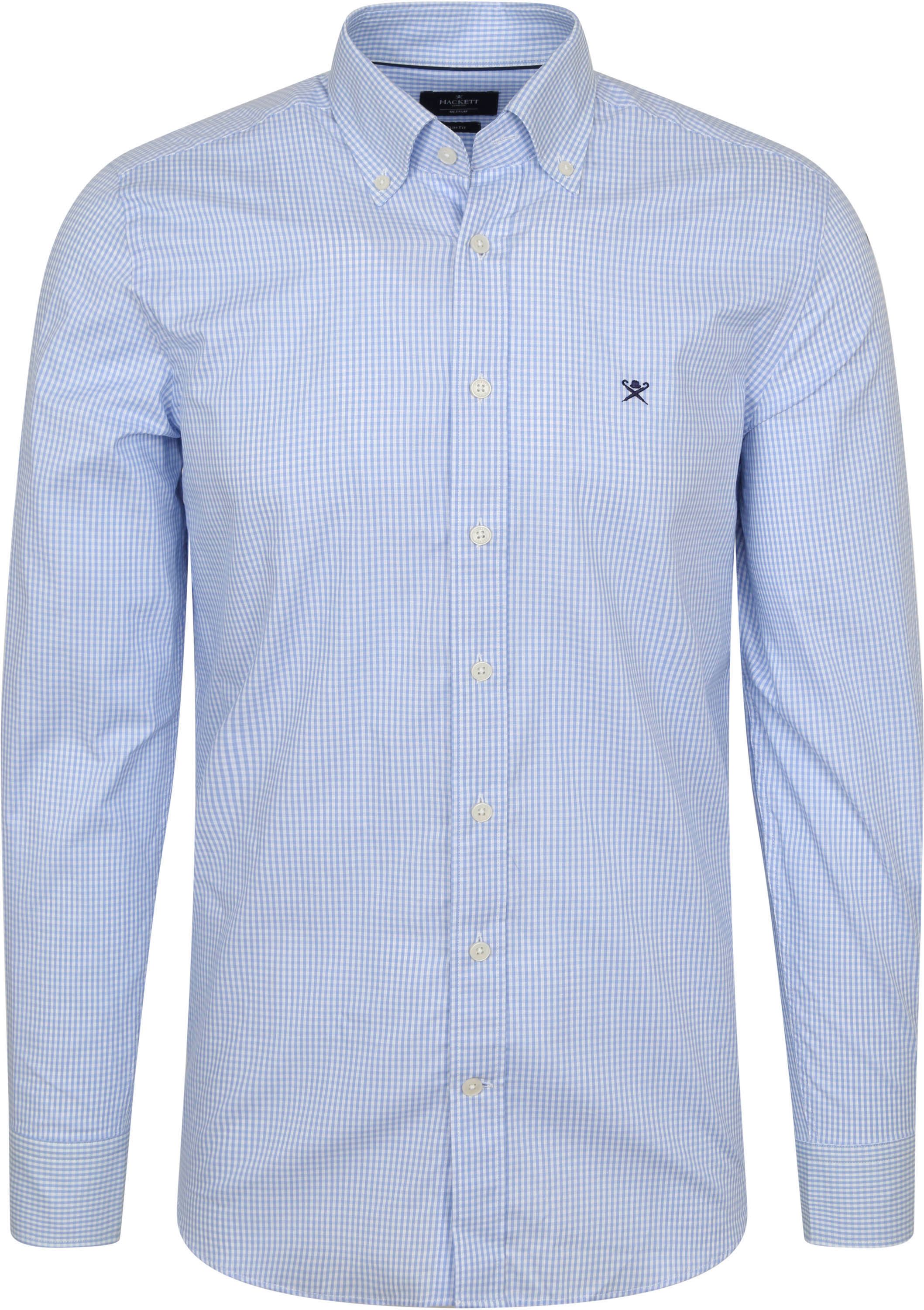 Hackett Shirt Checkered Light Light blue Blue size XL