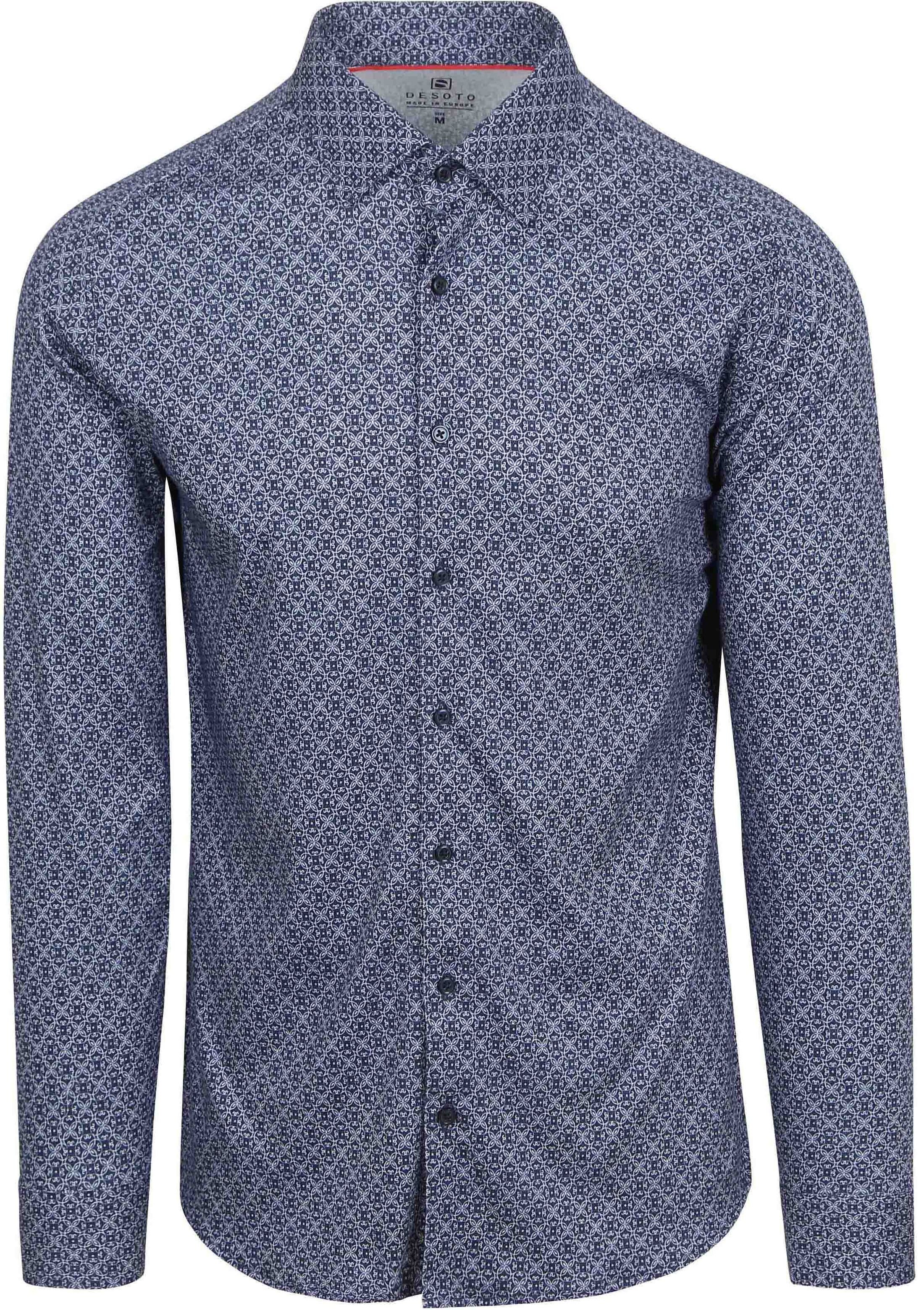 Desoto Shirt Print Dark Blue order online | 81228-3-593 | Suitable Lithuania