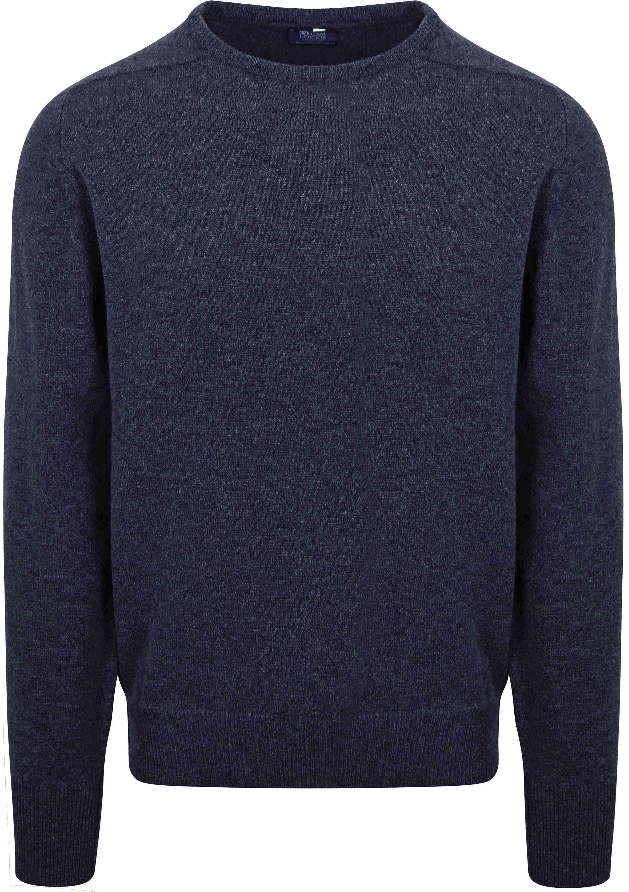 William Lockie Pullover Lambswool Indigo Melange 7097DF-12 Indigo Melange order online | Suitable