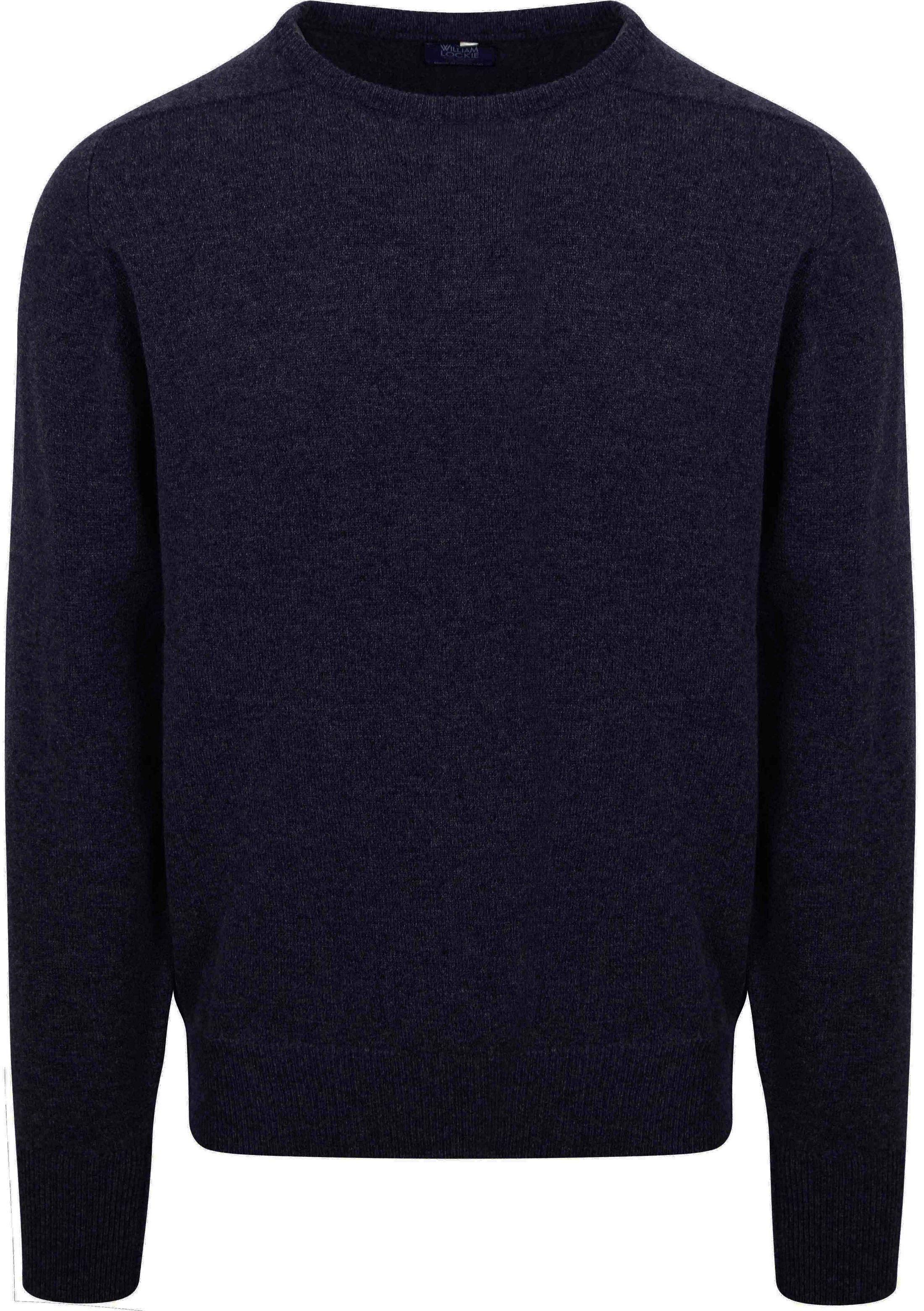 William Lockie Pullover Lambswool O Midnight Navy 7097 DF ONECK Midnight Mix
