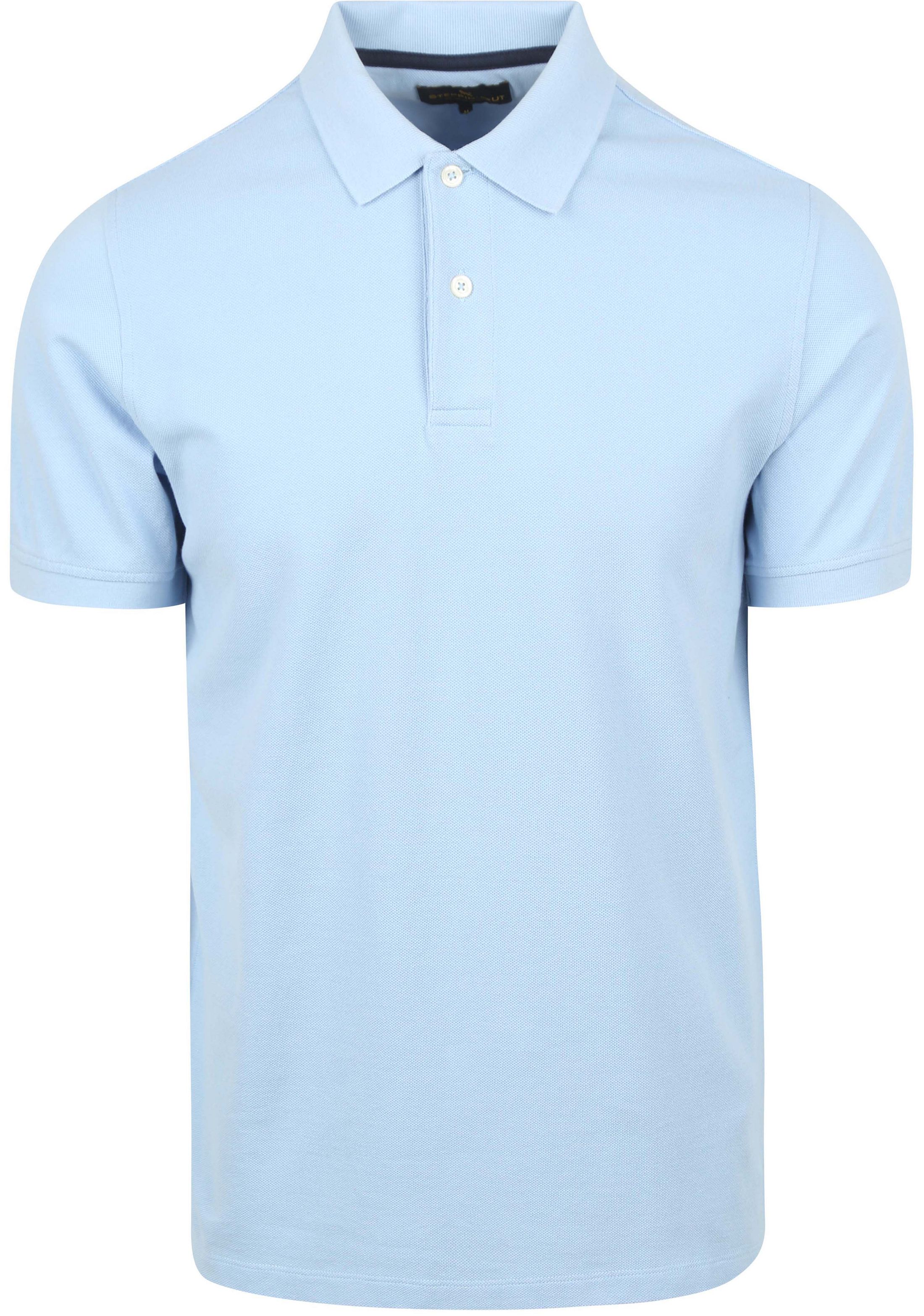Steppin' Out Polo Shirt Piqué Classic Light Blue PO-PIQ-STEP-03 L blue order online | Suitable