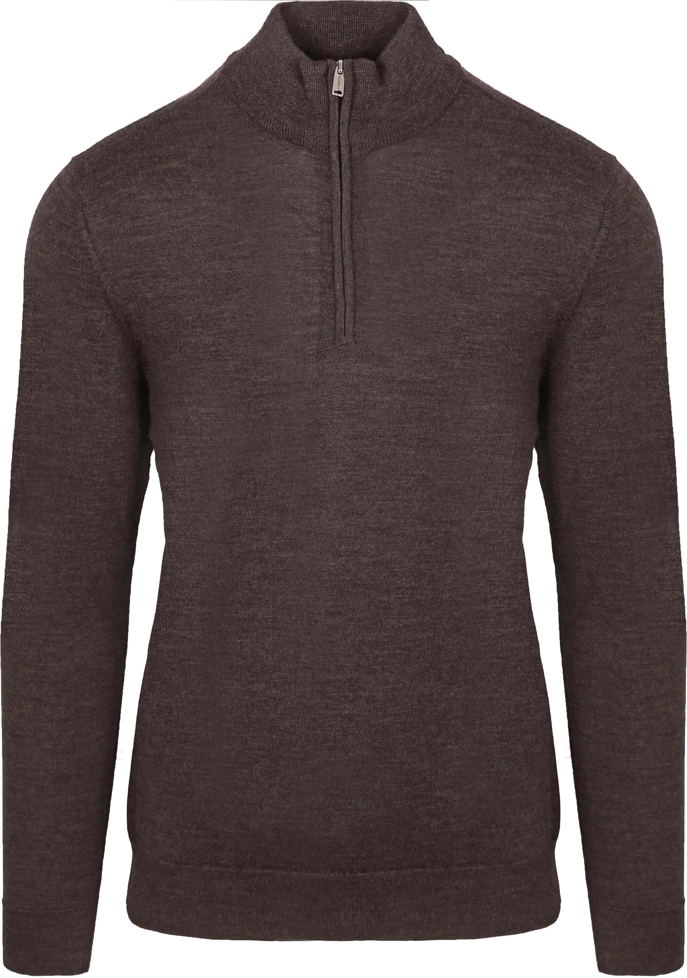 Profuomo Half Zip Pullover Merino Wool Dark Brown PPVJ30003G-H2 order online | Suitable