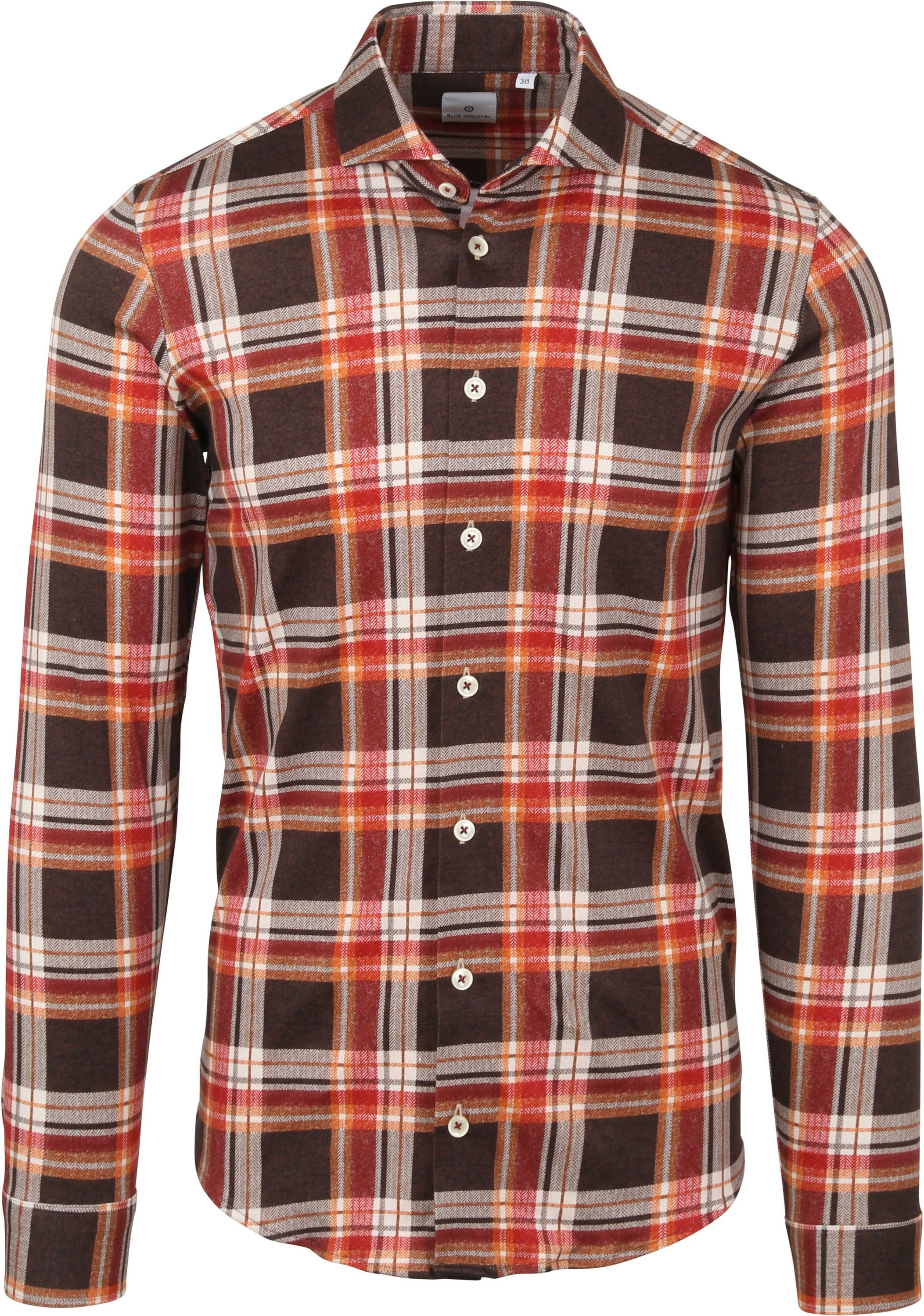Blue Industry Shirt Checkered Brown Red size 15